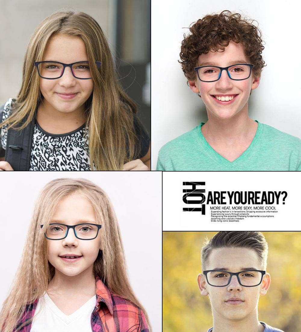 Outray Gafas de bloqueo de luz azul para adolescentes, antifatiga ocular, protección UV, gafas para juegos de computadora de 7 a 15 años
