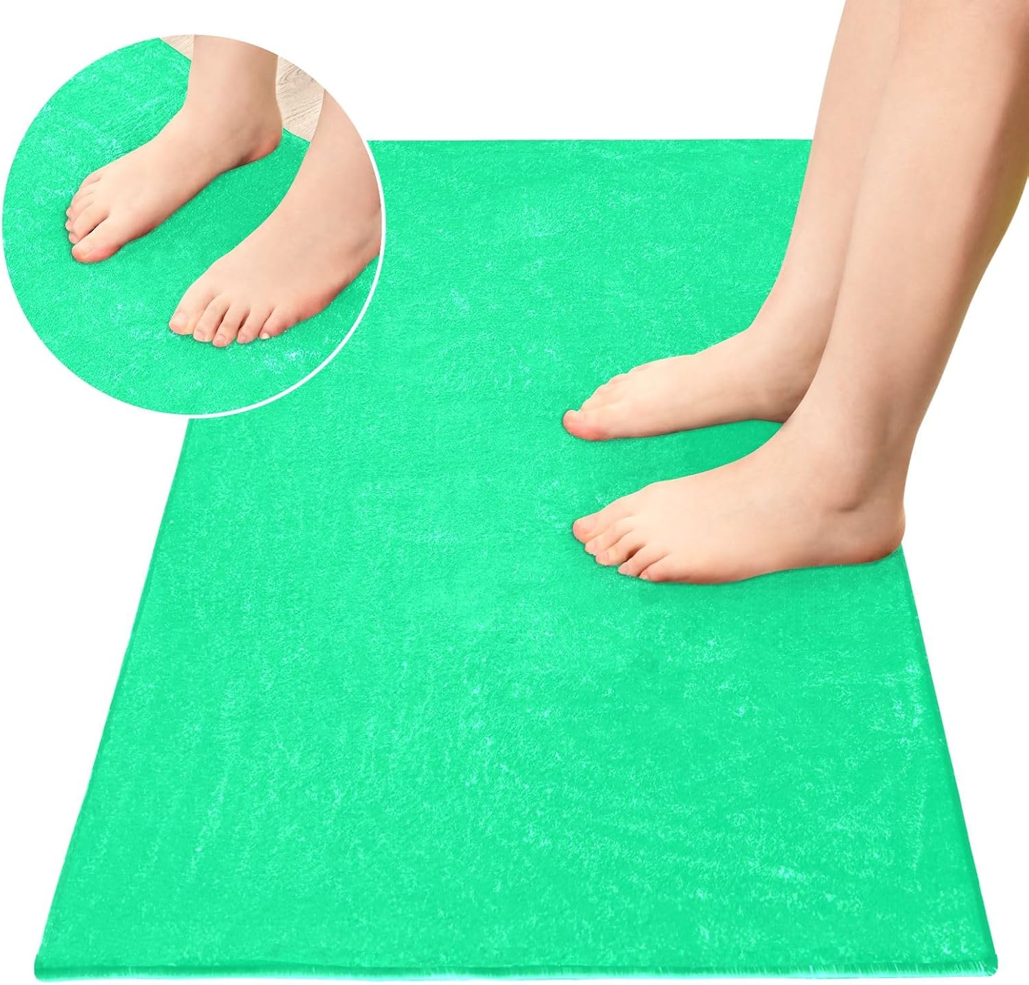Alfombra de baño absorbente de color verde primavera, cómoda, antideslizante, duradera, suave, 39 x 20 pulgadas