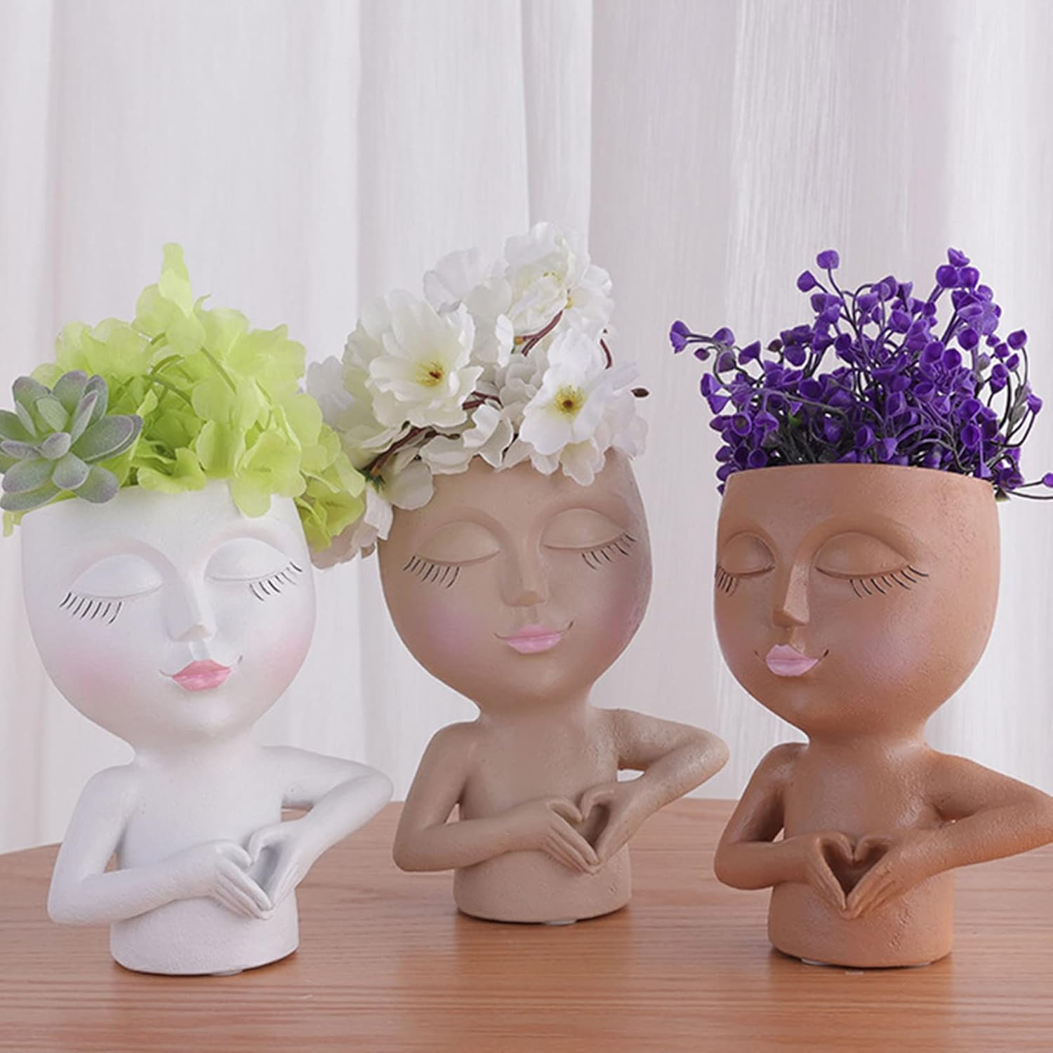 Love Girl – Molde de silicona de yeso para suculentas, maceta de hormigón, florero, yeso, cemento, arcilla, soporte para velas, molde para