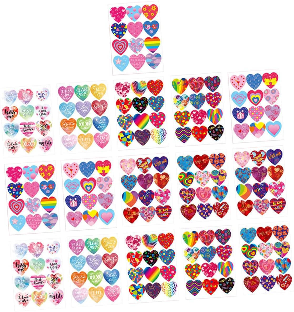 STOBOK 32 Sheets Heart Envelope Sticker Heart Stickers Colorful Heart Labels Valentines Day Stickers Gay Pride Gift Stickers Adhesive Envelop