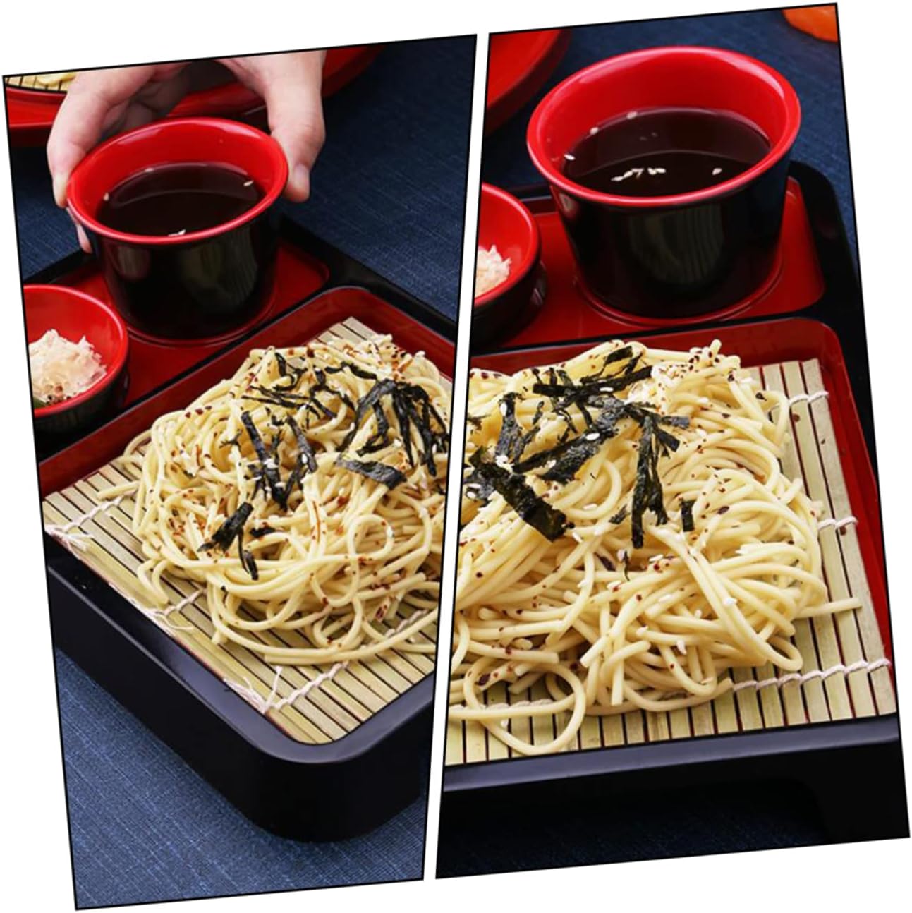NOLITOY 3 juegos de platos de fideos fríos japoneses plato de sushi plato de sushi plato de aperitivo platos de pan de madera bandeja de fruta de