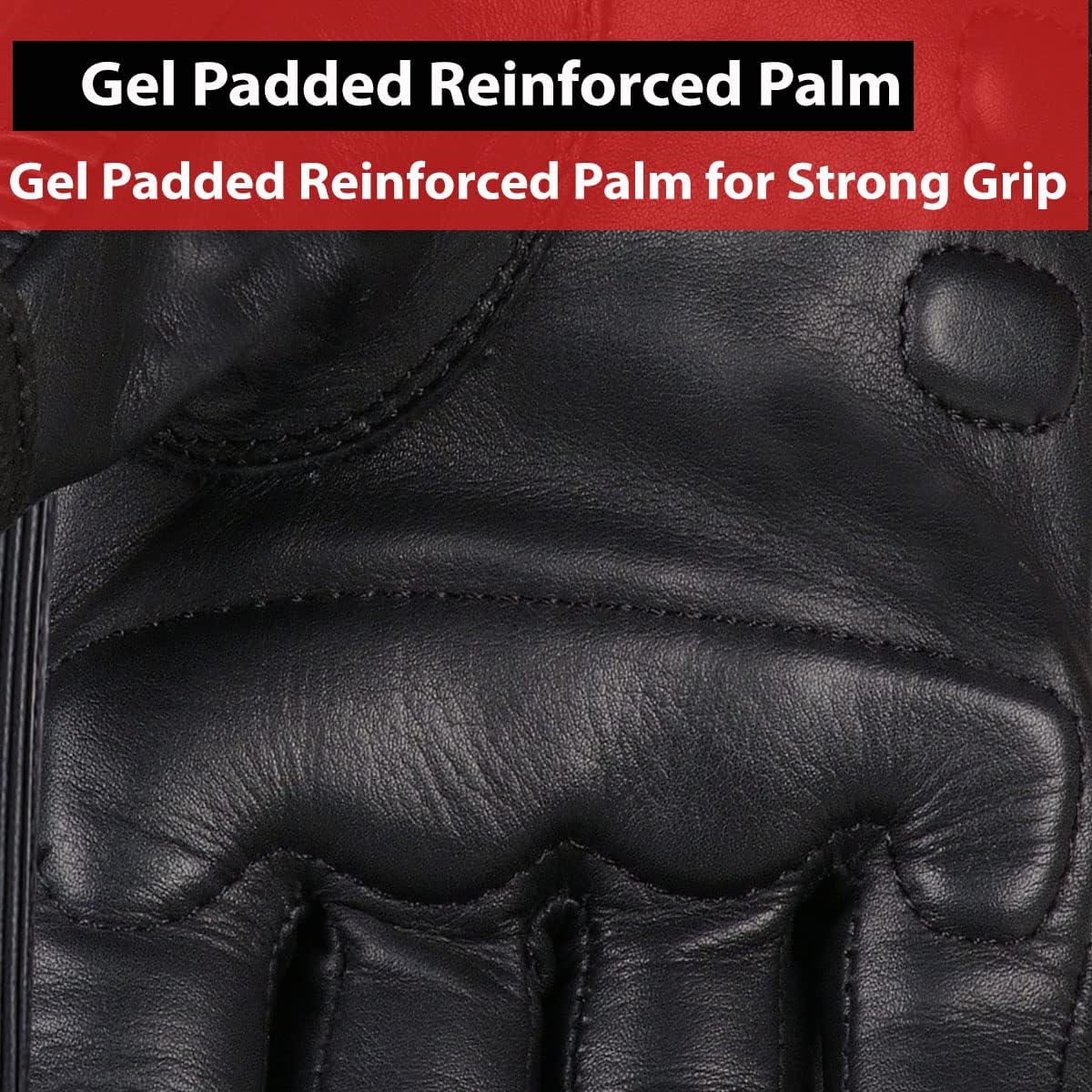 Jackets 4 Bikes Guantes de motocicleta para hombre, de cuero de primera calidad, protectores de calle, con gel, acolchados, guantes de motociclista,
