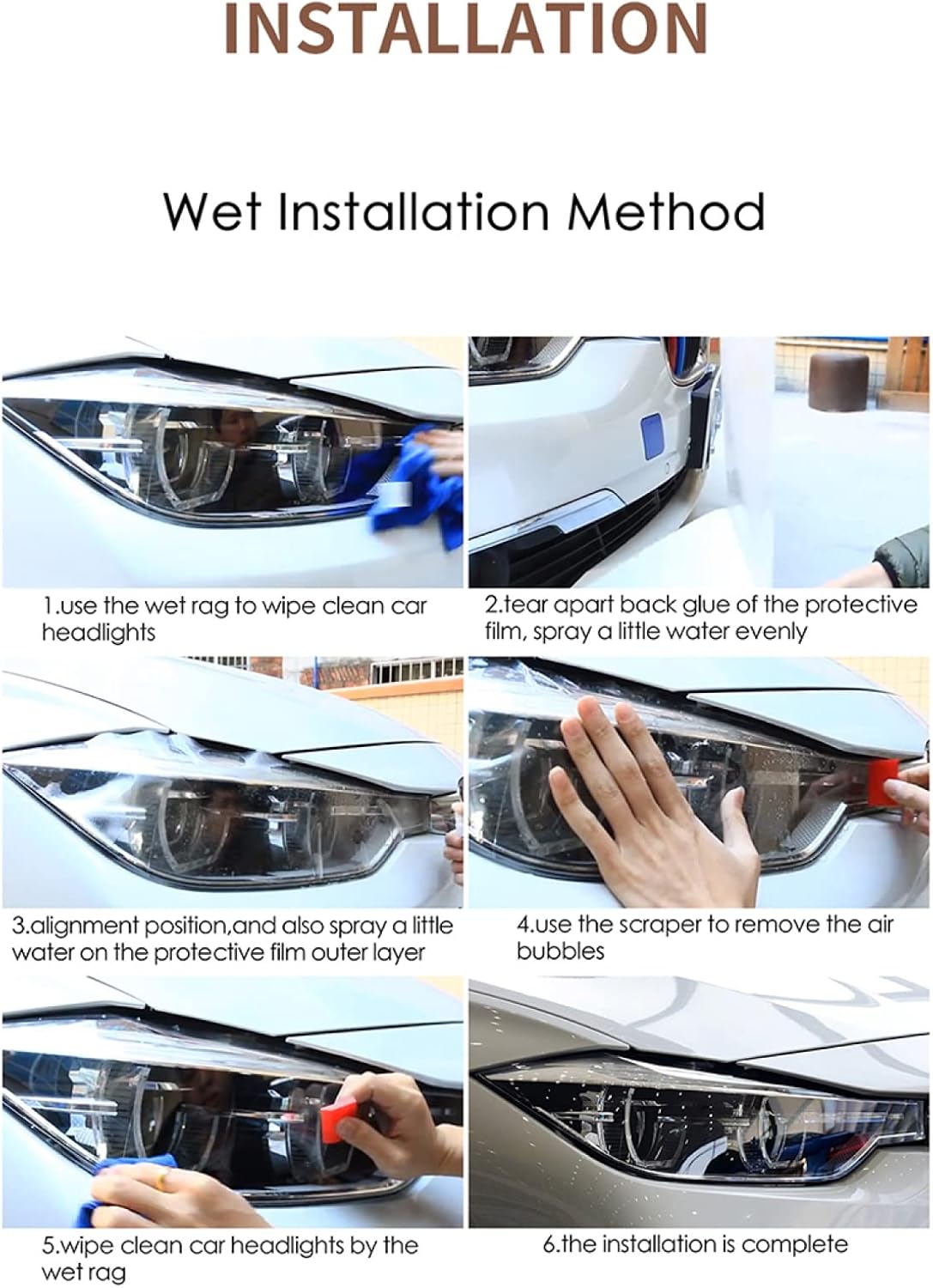 Película protectora de faros delanteros de automóvil para Audi Q74M 2016-2019 Q7 2020-2022, 2 calcomanías transparentes de poliuretano termoplástico