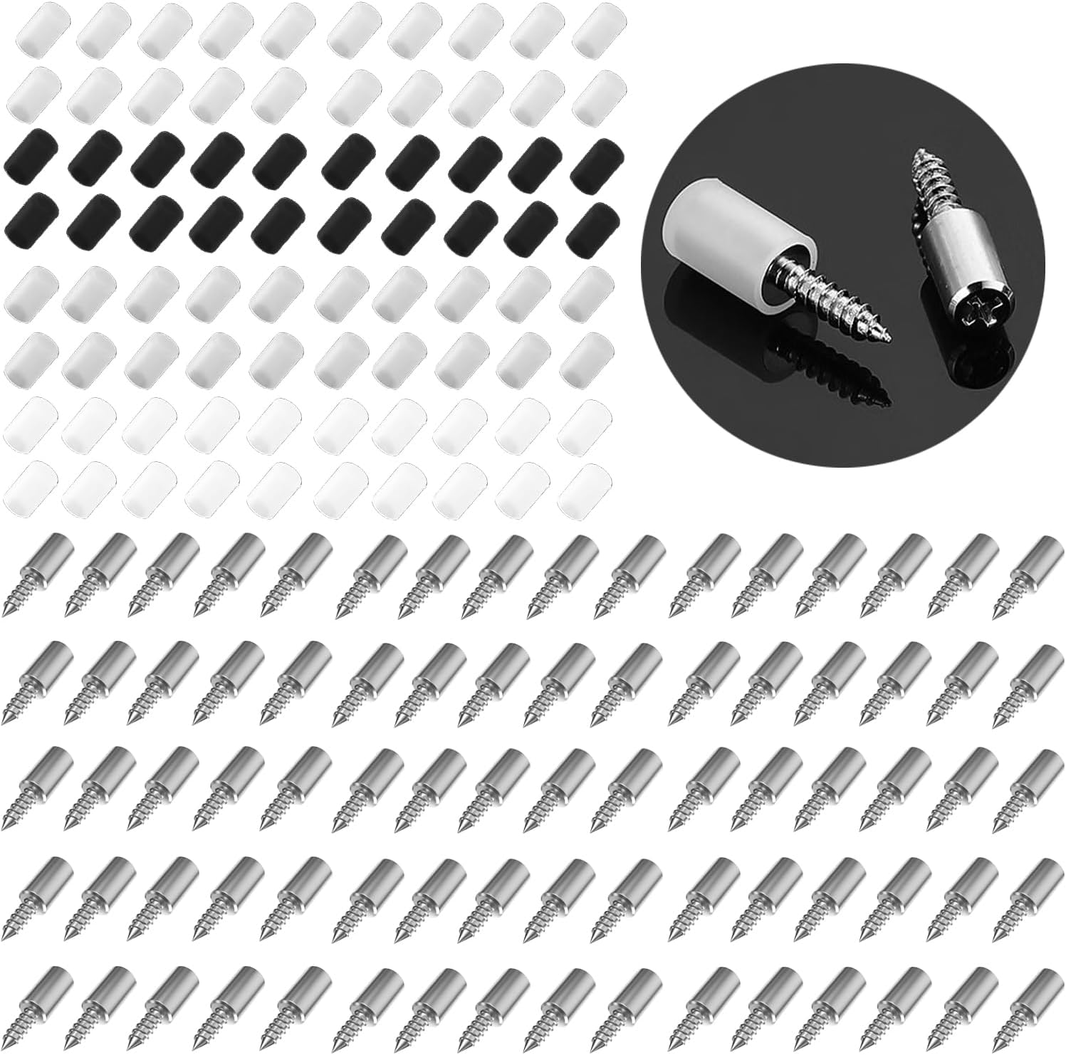 80 clavijas de soporte para estante con funda antideslizante, soportes de estante de tornillo autorroscantes sin perforaciones, soporte de tablilla,