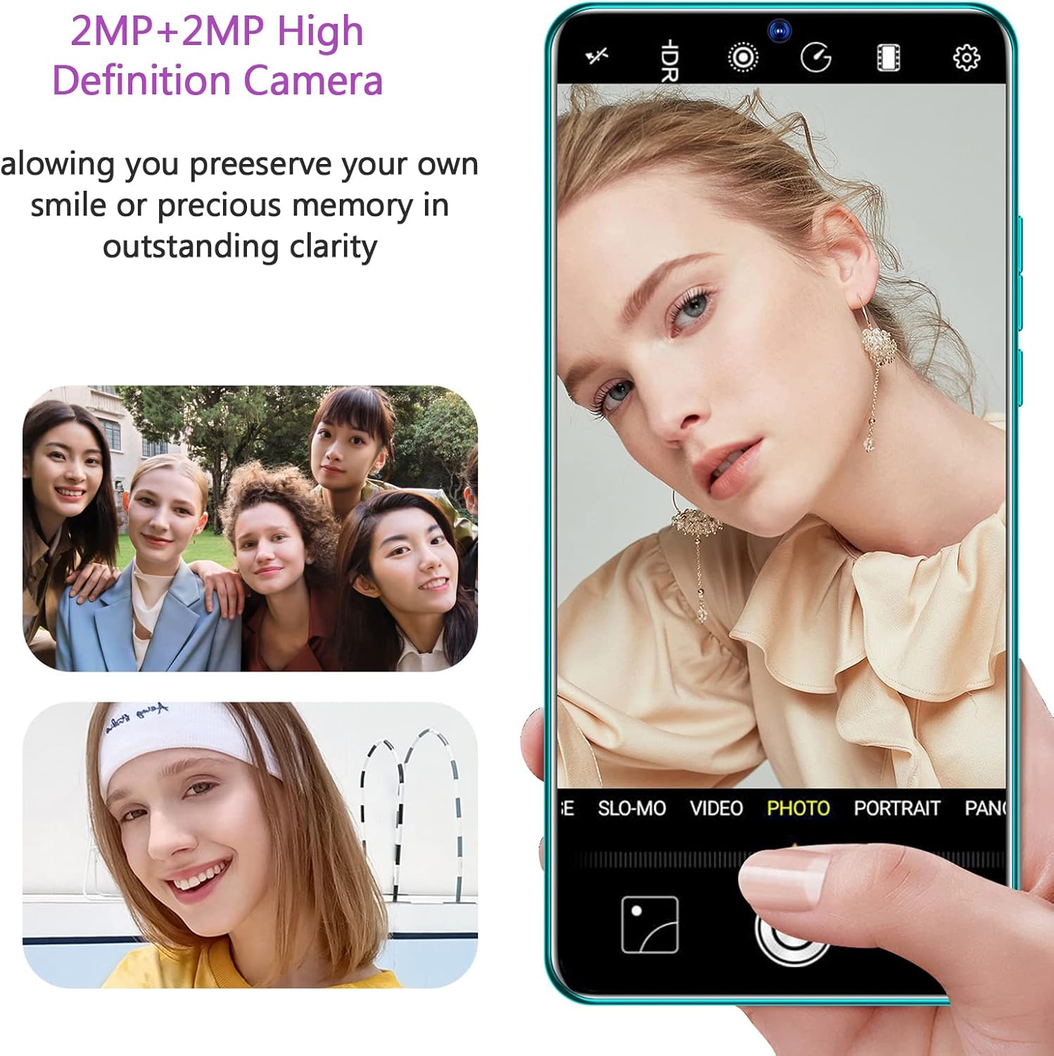 ciciglow Teléfono inteligente, 1+8GB Dual Card Dual Standby Smartphones, batería de iones de litio recargable de 2100 mAh incorporada compatible con