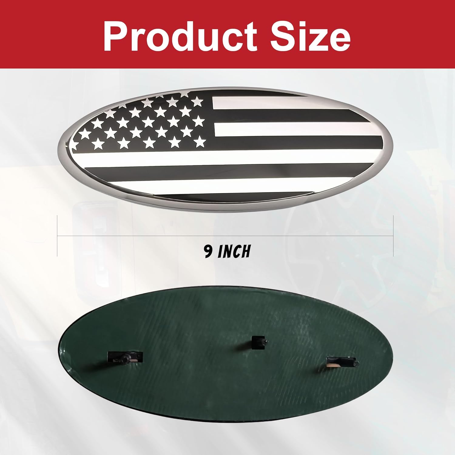 Rejilla delantera de 9 pulgadas para portón trasero trasero emblema de la bandera estadounidense para 04-14 F150 05-07 F250 F350 11-14 Edge 11-16