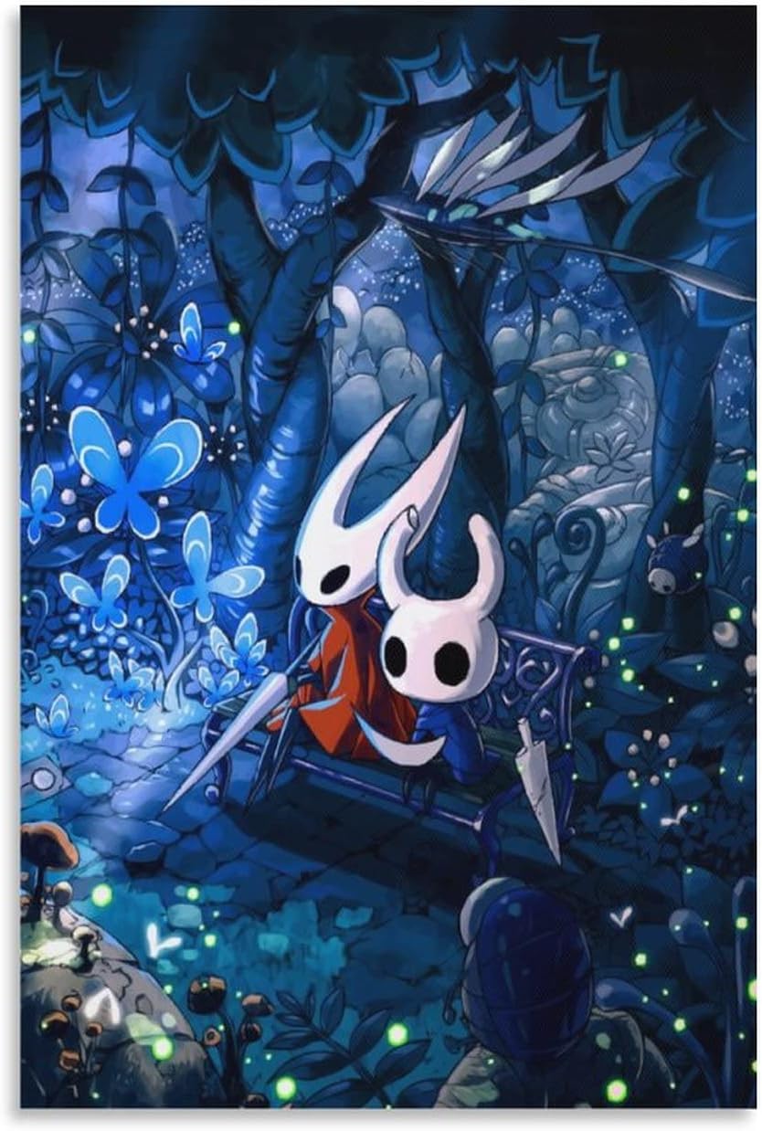 Hollow Knight – Póster artístico en lienzo y arte para pared, diseño moderno de dormitorio familiar, póster de 08 x 12 pulgadas (7.9 x 11.8 in)