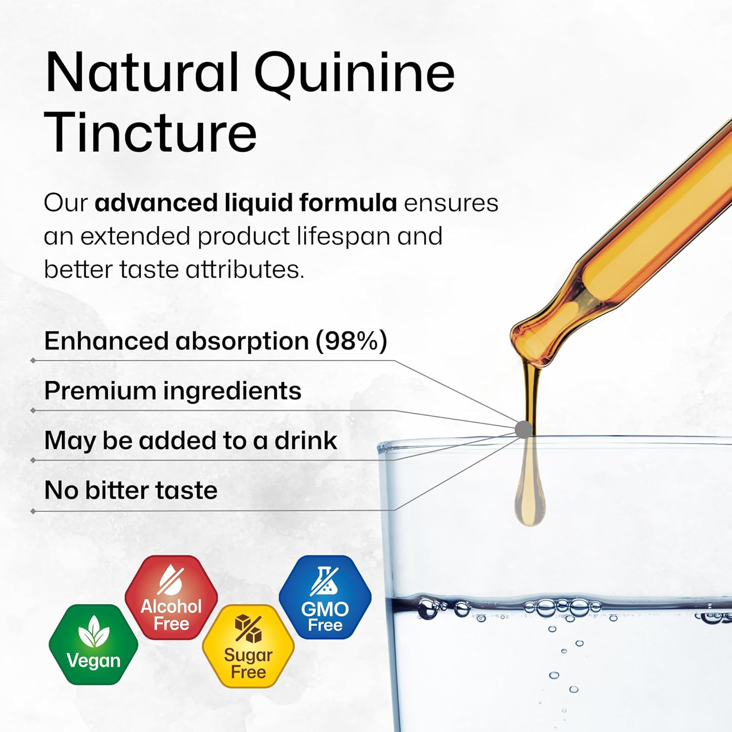 MAUWE HERBS Extracto líquido para aliviar los calambres en las piernas de quinina, gotas de corteza de Cinchona Officinalis, tintura de quinina