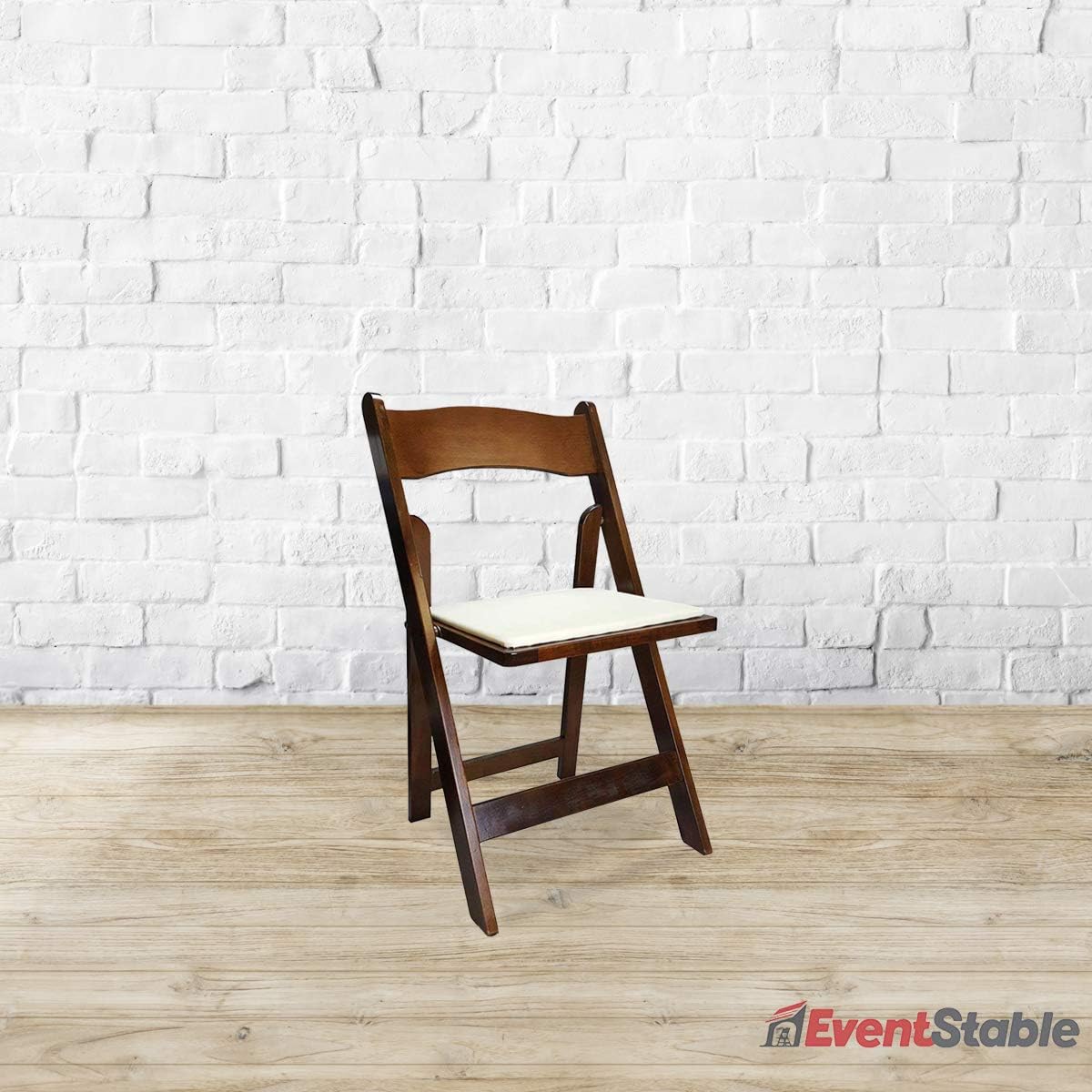 Titan Series Silla plegable de madera  Fruitwood silla plegable ligera para interiores y exteriores  Silla plegable acolchada de vinilo para bodas y