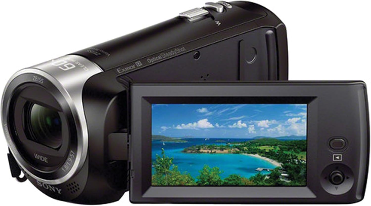 HDR-CX405 HD Handycam con dos tarjetas SD de 32 GB + batería extra + editor de ropa suave de vídeo e imagen y más