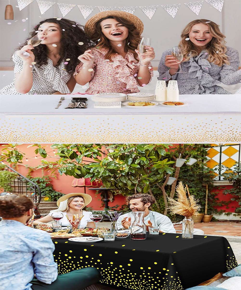 Nimrobry Pack of 6 Iridescence Tablecloths Plastic Shiny Disposable Laser Table Covers Rectangle Holographic Foil Tablecloth Waterproof for Wedding