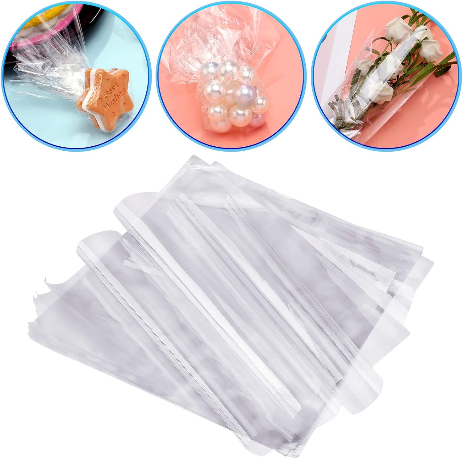 Outus 104 hojas de celofán de celofán de color para filtro de luz de gel, bricolaje, manualidades, decoración, lámina de plástico (transparente, 7.5