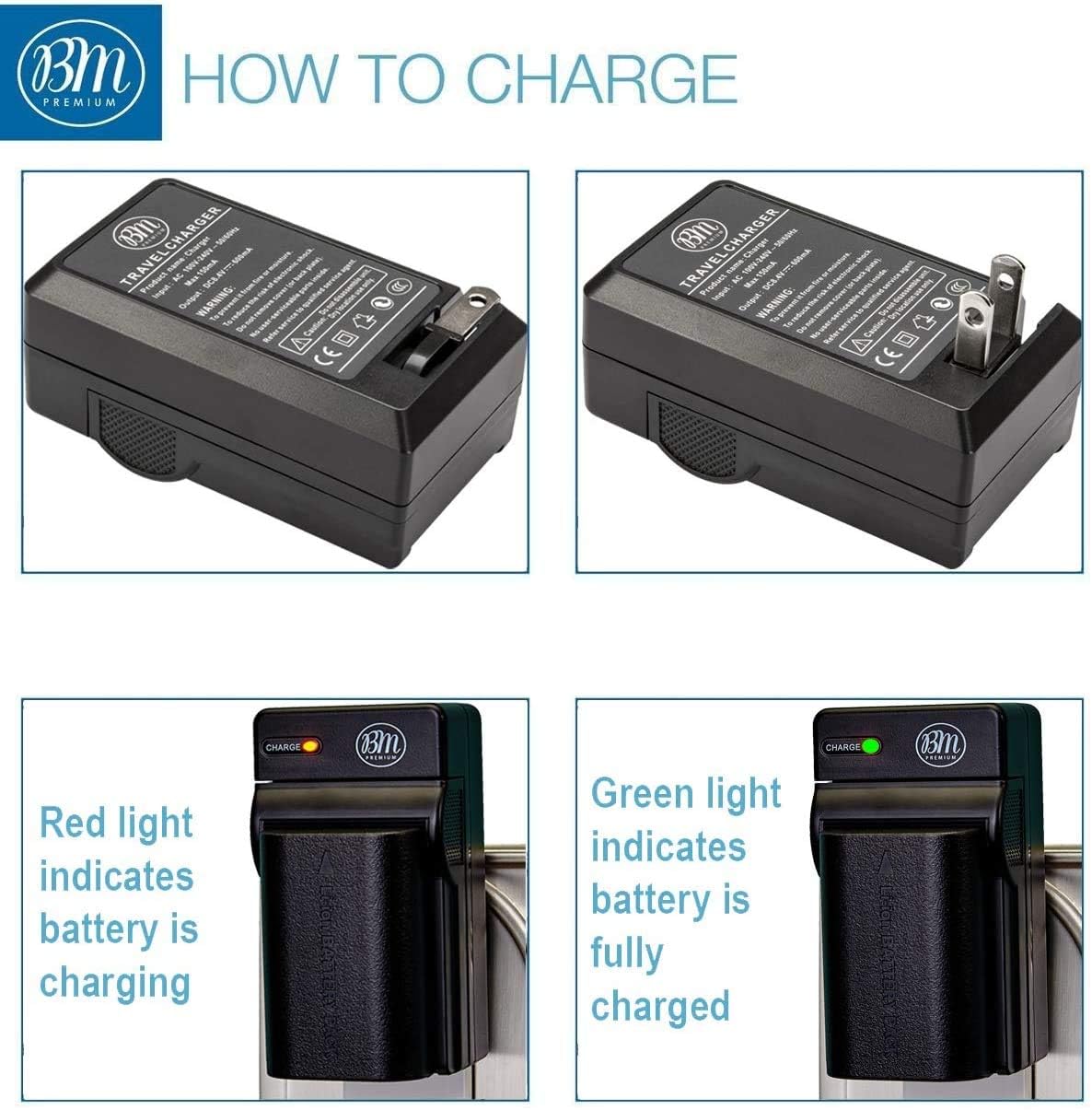 BM Premium Paquete de 4 baterías LP-E6N de alta capacidad y cargador para cámaras Canon EOS R, EOS 60D, EOS 70D, EOS 80D, EOS 90D, EOS 5D III, EOS