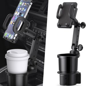 1 soporte para taza de agua 2 en 1 para automóvil, soporte para teléfono móvil, limitador de taza de agua giratorio portátil multifuncional, soporte 1 soporte para taza de agua 2 en 1 para automóvil, soporte para teléfono móvil, limitador de taza de agua giratorio portátil multifuncional, soporte