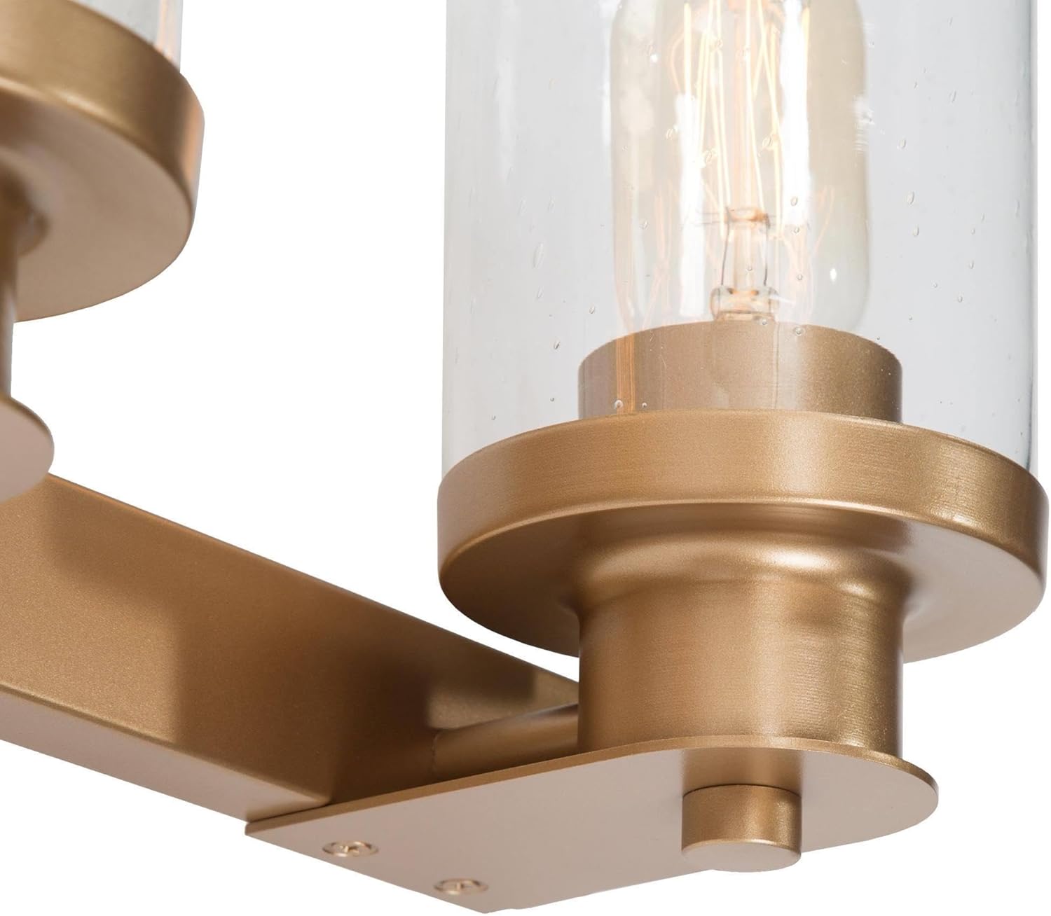 Lámparas de baño doradas, 3 luces de tocador para baño con pantalla de vidrio sembrado, modernas luces de tocador de baño de granja sobre espejo