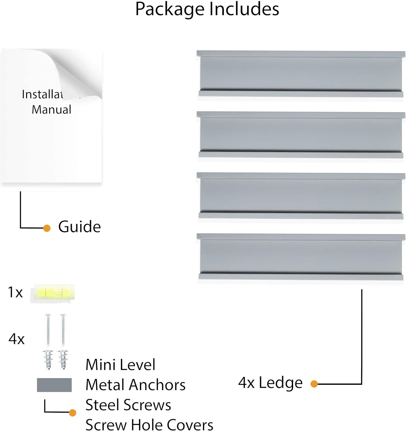 Wallniture Denver Estantes flotantes de 17 pulgadas para pared, estantes flotantes para libros para habitación de niños, estantes de guardería para