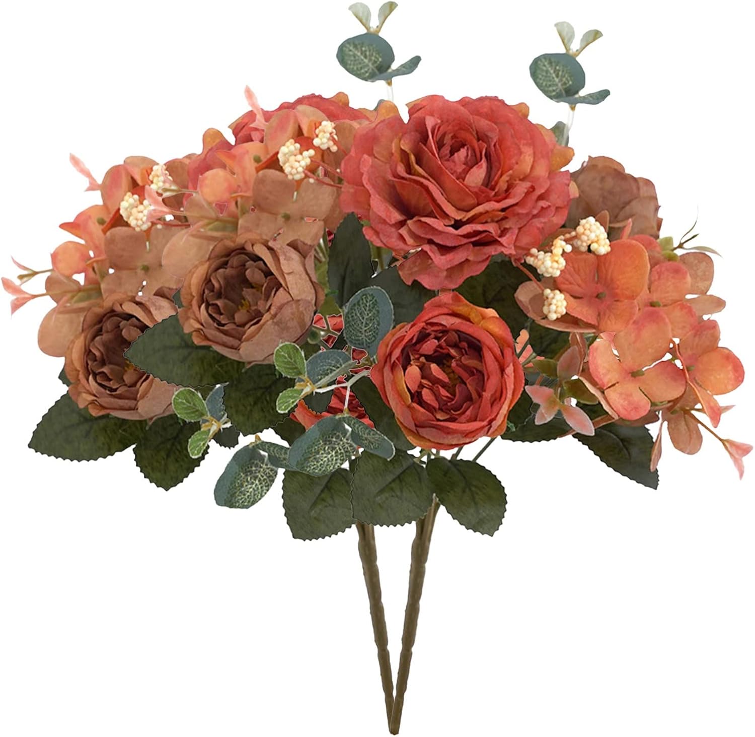 2 paquetes de flores artificiales para exteriores, flores artificiales de látex, ramo de flores de seda artificial para decoración de boda, para