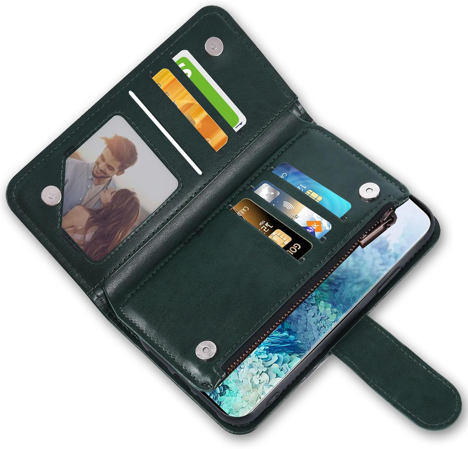 Asuwish Funda de teléfono para Samsung Galaxy S20 Plus S20+ 5G Funda tipo cartera con protector de pantalla de vidrio templado y tarjetero abatible,