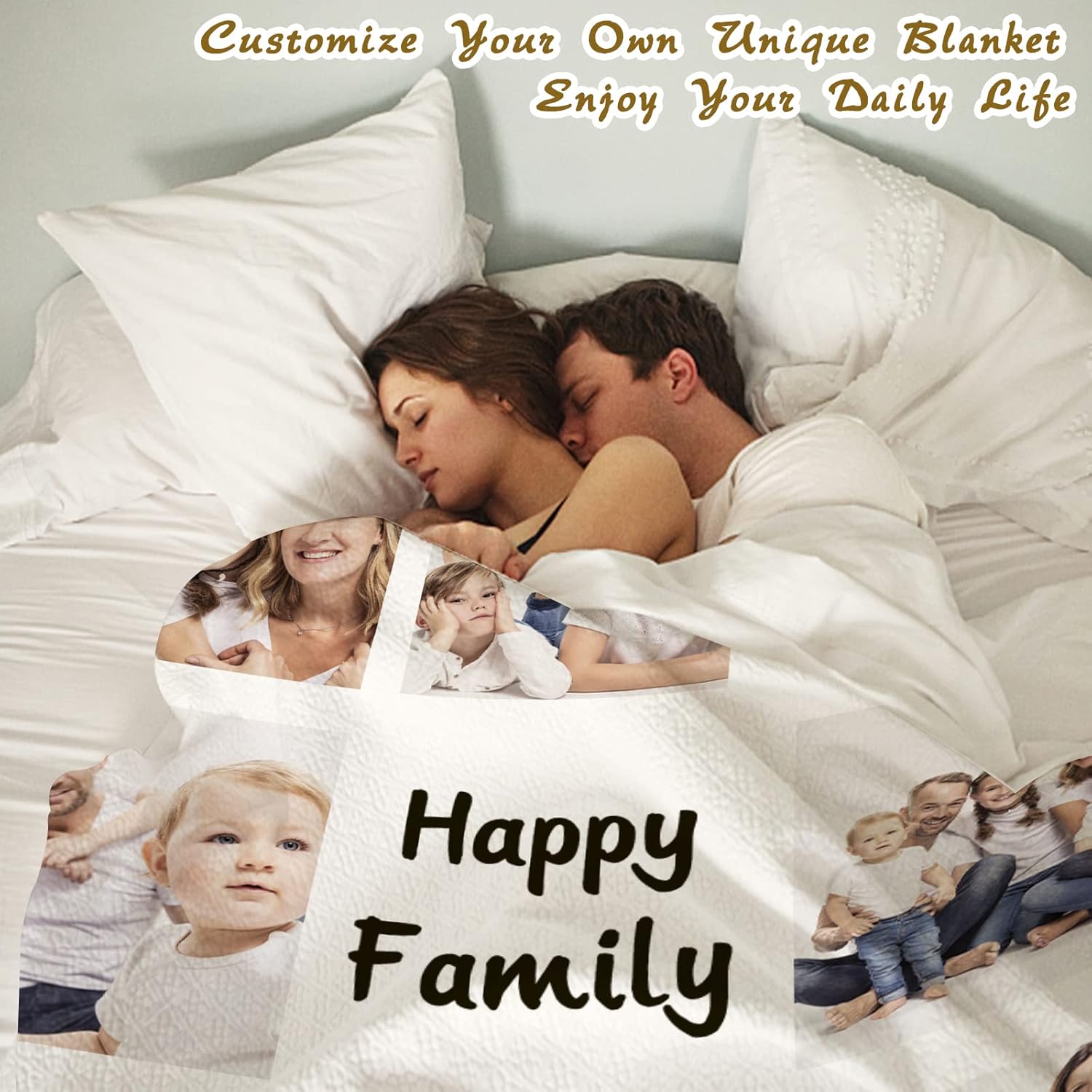 Manta personalizada con fotos, texto, manta de cama personalizada con imagen, manta de franela personalizada para madres, padres, amantes, Navidad,