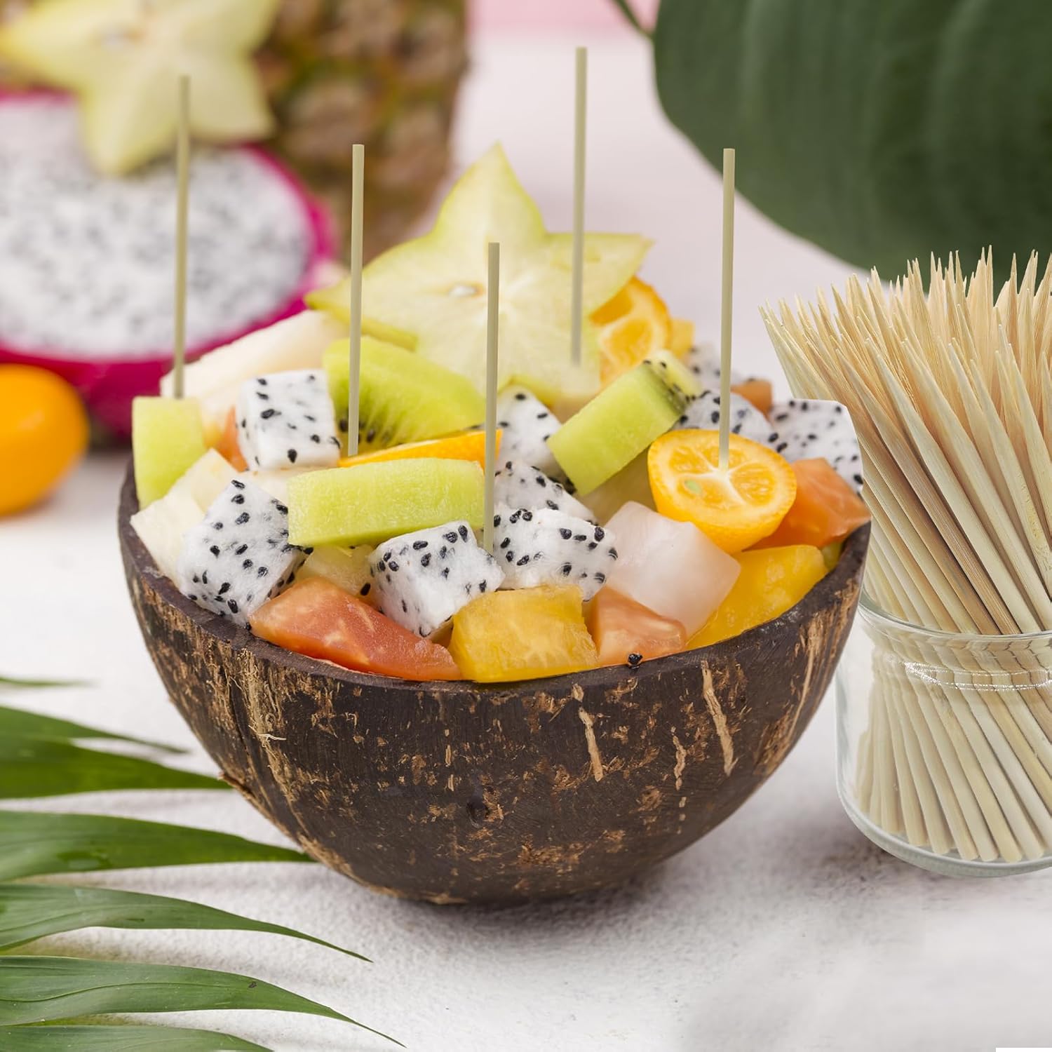 200 brochetas de bambú natural de   0.157 in perfectas para fuentes de chocolate, barbacoas, aperitivos, parrillas, brochetas, frutas, barbacoa,