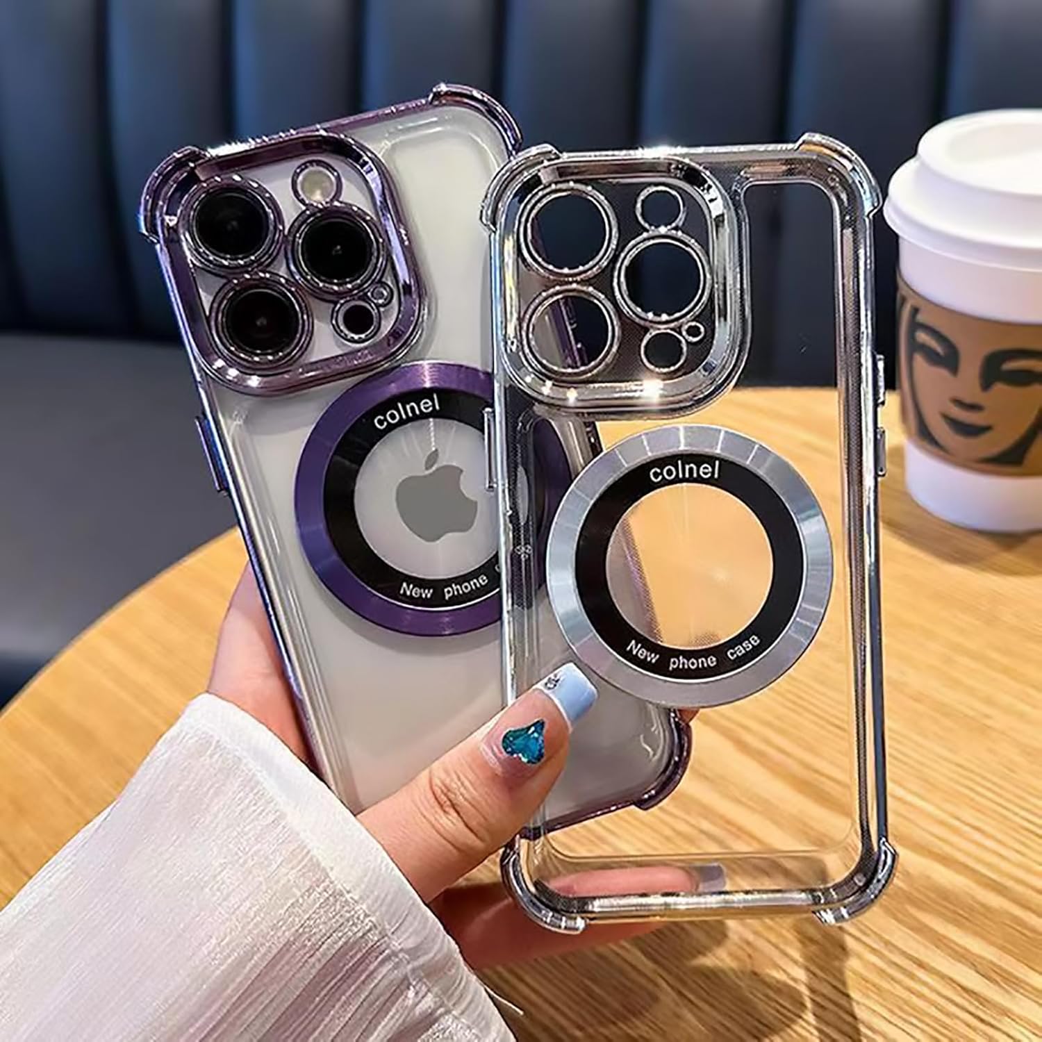 Eiyikof Funda magnética transparente para iPhone 13 Pro Max, protección de lujo brillante en las cuatro esquinas, a prueba de golpes, de grado