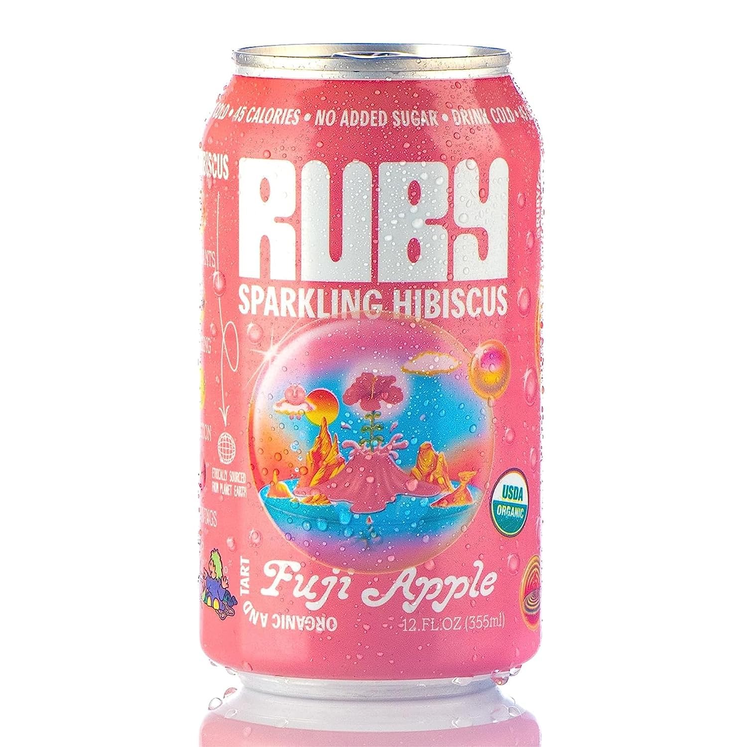 Ruby Hibiscus – Paquete variado de 5 agua potable con sabor orgánico, bebidas frescas, sin azúcar añadida, naranja sangre, manzana Fuji, uva