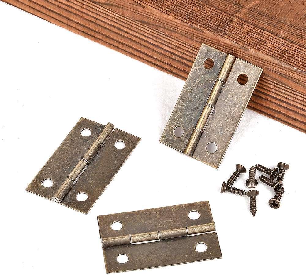 60 piezas de bisagras de bronce antiguo para cajas de joyería de madera, bisagras pequeñas para manualidades hechas a mano, bisagras de caja de