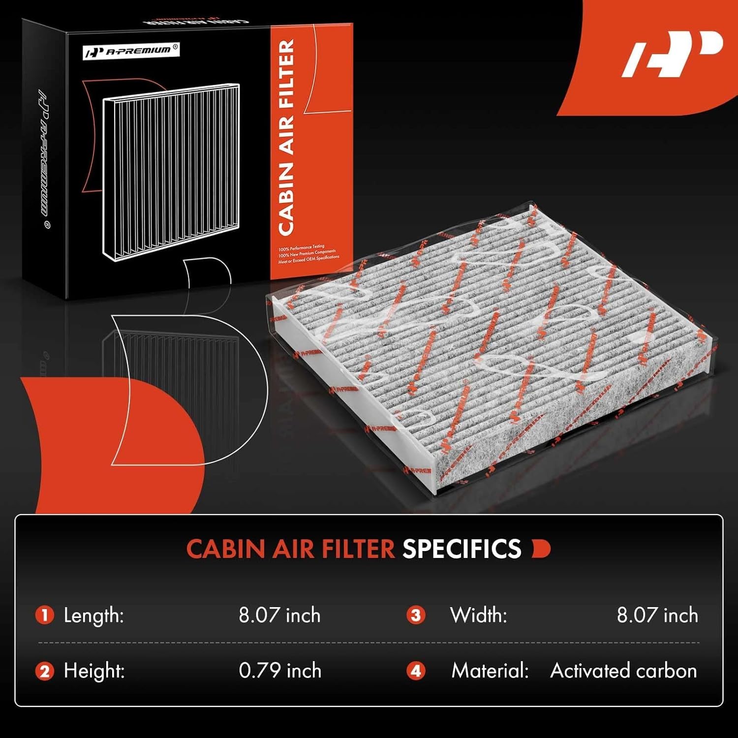 A-Premium Filtro de aire de cabina de 2 piezas con carbón activado compatible con los modelos Toyota, Dodge y Pontiac – Tacoma 2005-2023, Dart