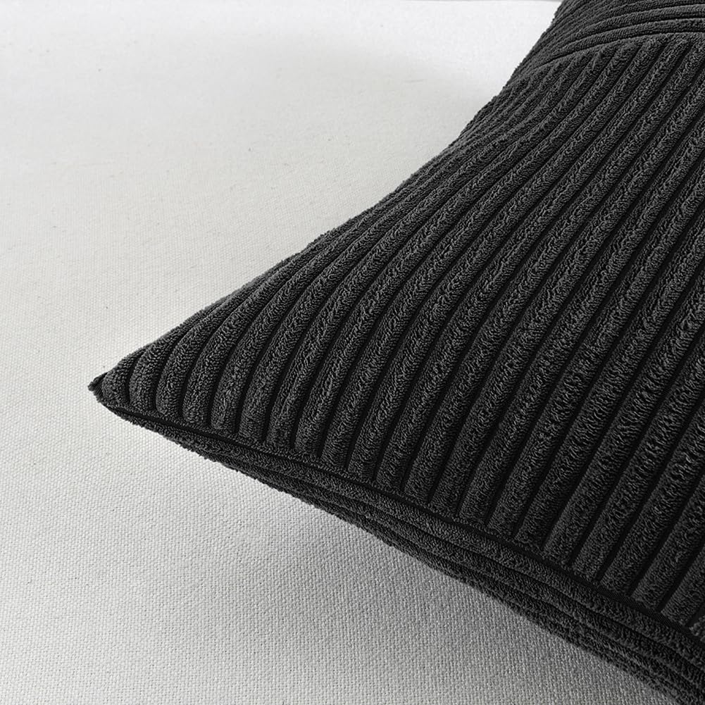 Fancy Homi Fundas de almohada decorativas negras de 16 x 16 pulgadas para sala de estar, sofá, cama, sillón, rústico, bohemio, decoración del hogar,