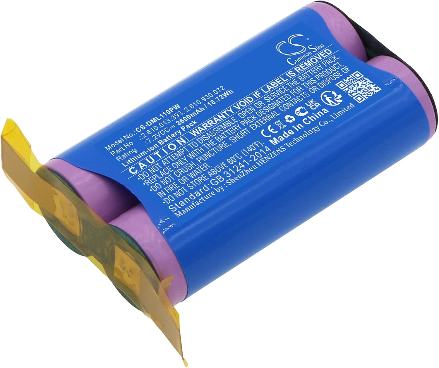 FYIOGXG Cameron Sino – Batería para DREMEL 1100-25, 1100LI, Driver 1120, Stylus 1100 PN DREMEL 2.610.013.393, 2.610.930.072 2600mAh  18.72Wh