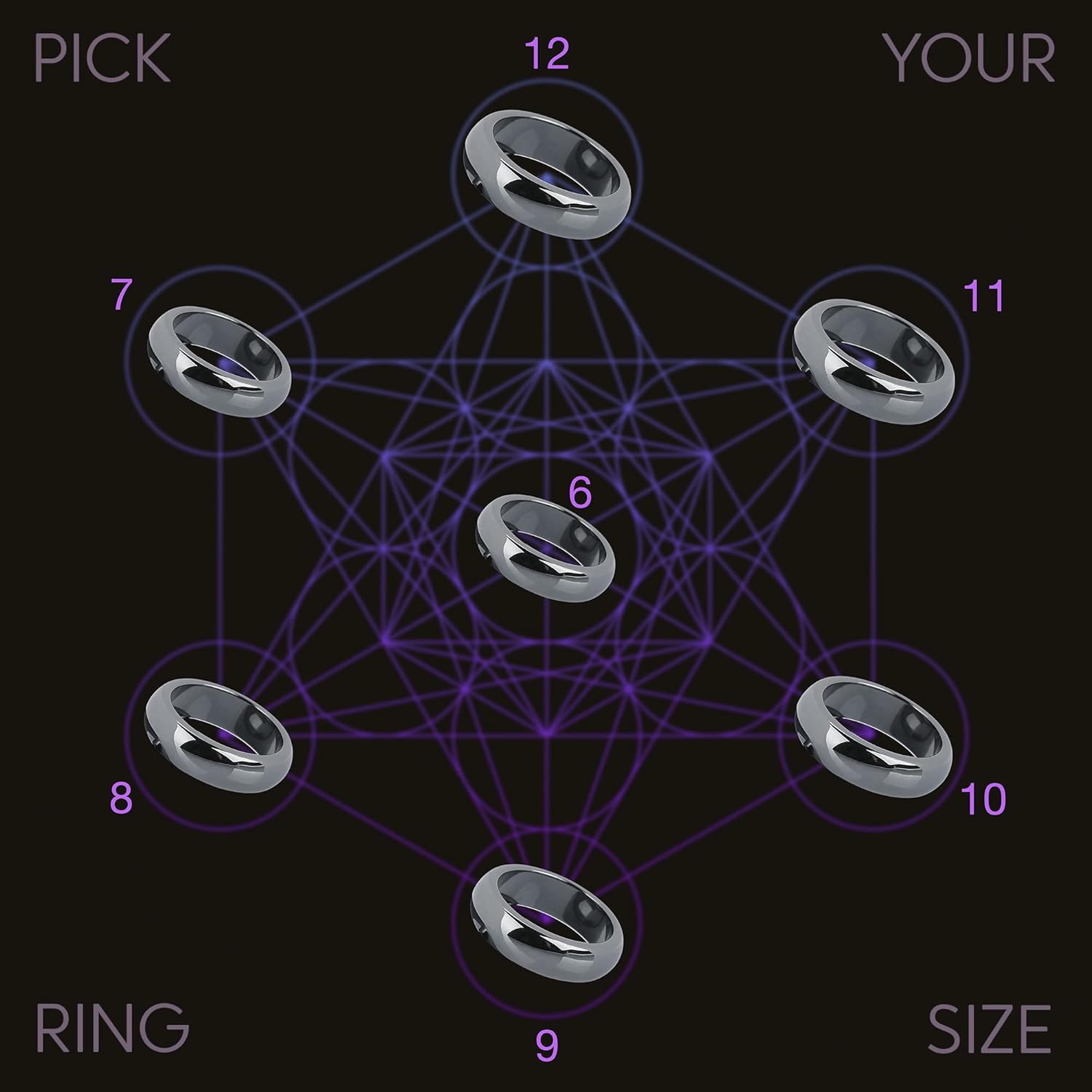 Anillos de hematita magnéticos auténticos, 3 anillos en cada pedido, anillo de hematita negra, unisex, para mujeres y hombres, anillo para ansiedad,