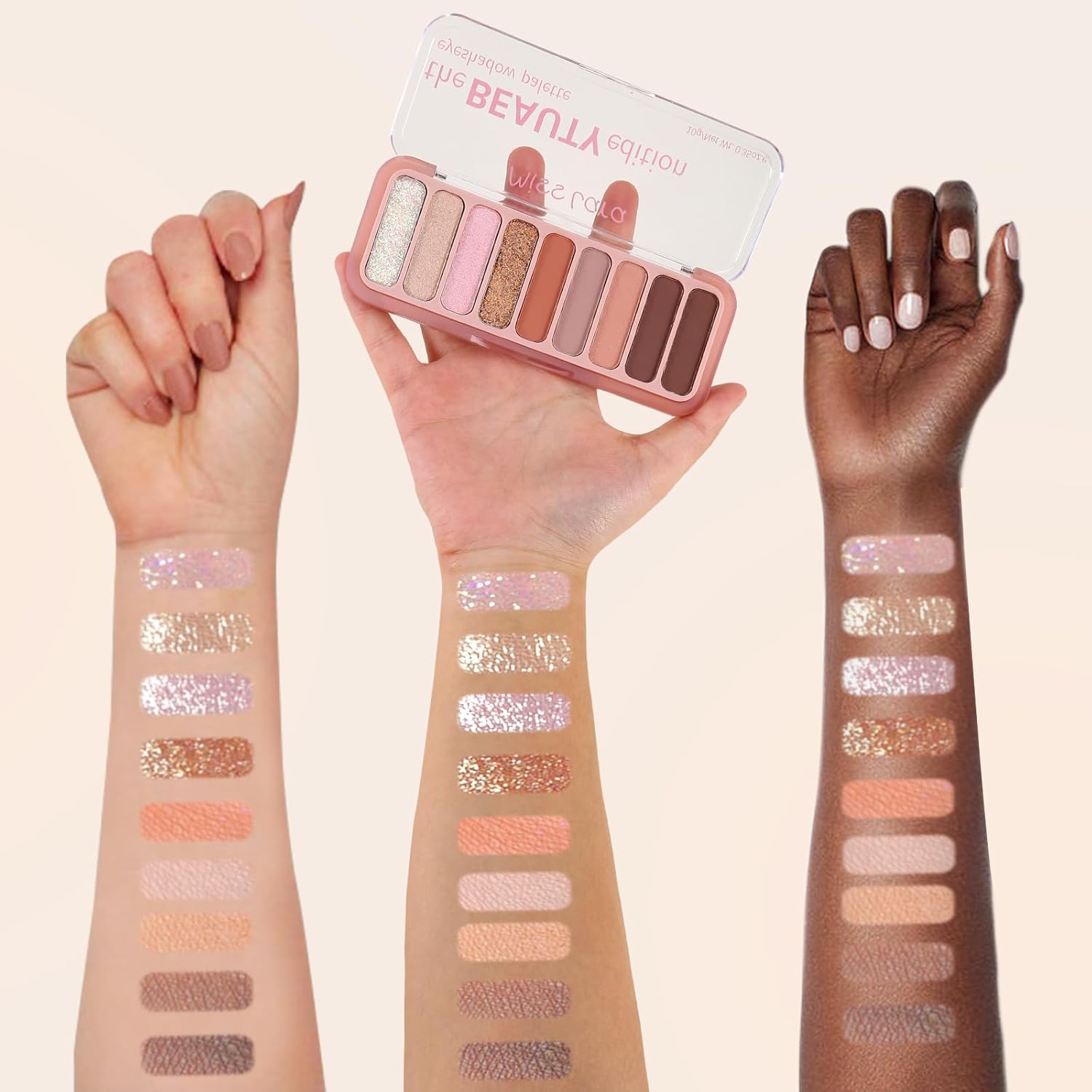 Paleta de sombra de ojos de 9 colores  Sombra de ojos con purpurina mate, ultra mezclable, impecable y natural, de larga duración, pawlet de sombra