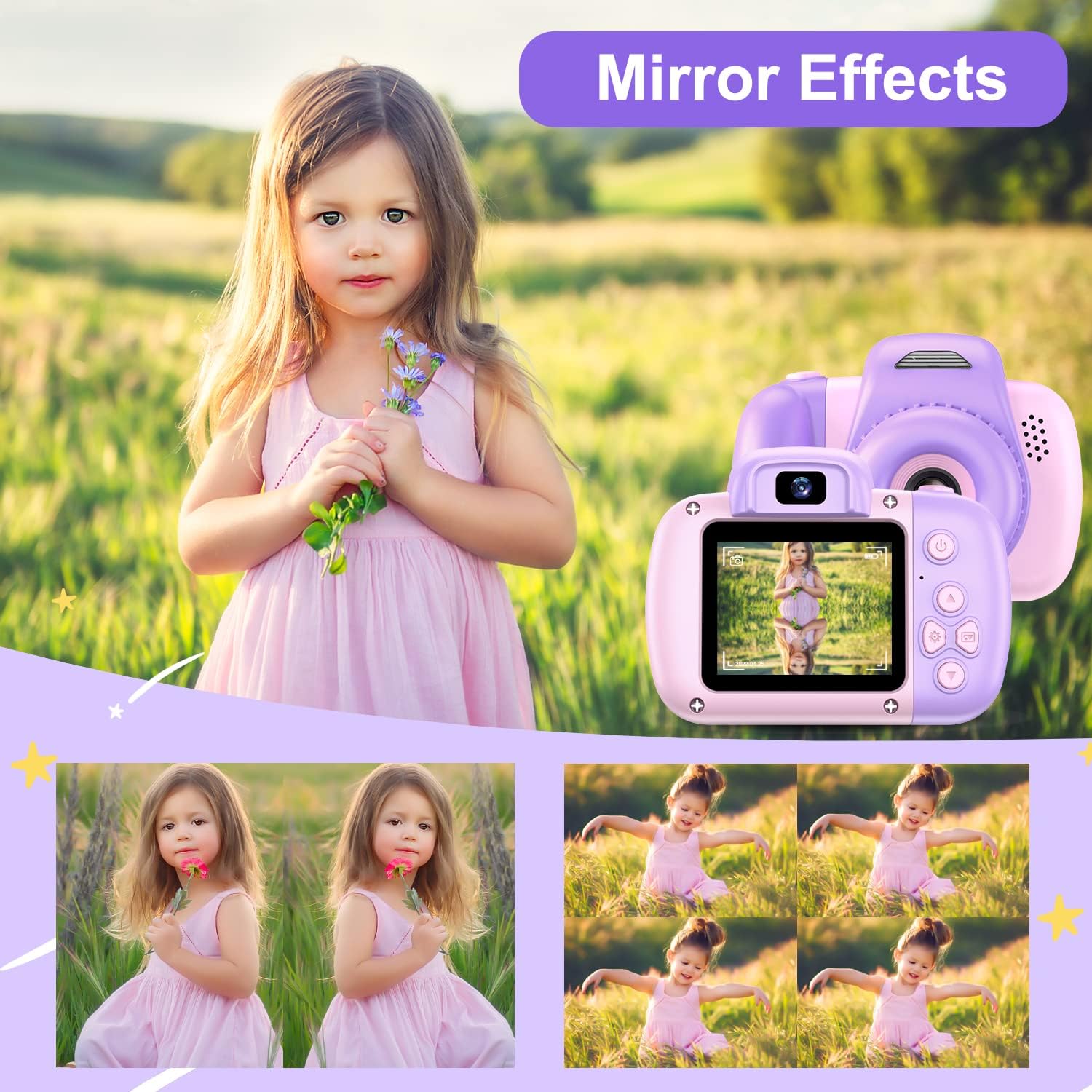 Goopow Mini cámara de juguete para niños de 3, 4, 5, 6, 7, 8 años, videocámara digital para niños pequeños, el mejor regalo de festival de