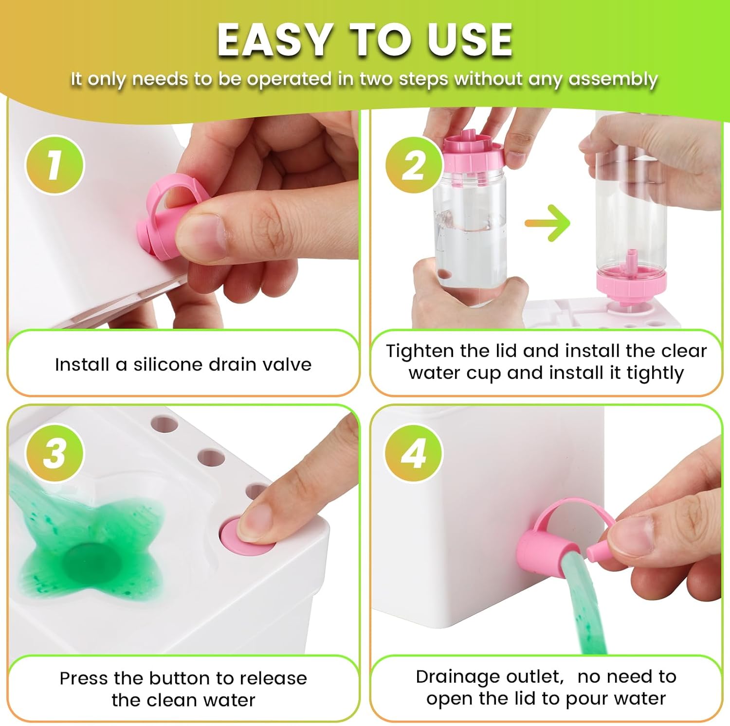 BEFSOP Limpiador de pinceles, suministros de pintura 4 en 1 mejorados, soporte para pinceles con paleta, enjuague de pinceles para acrílico, paleta