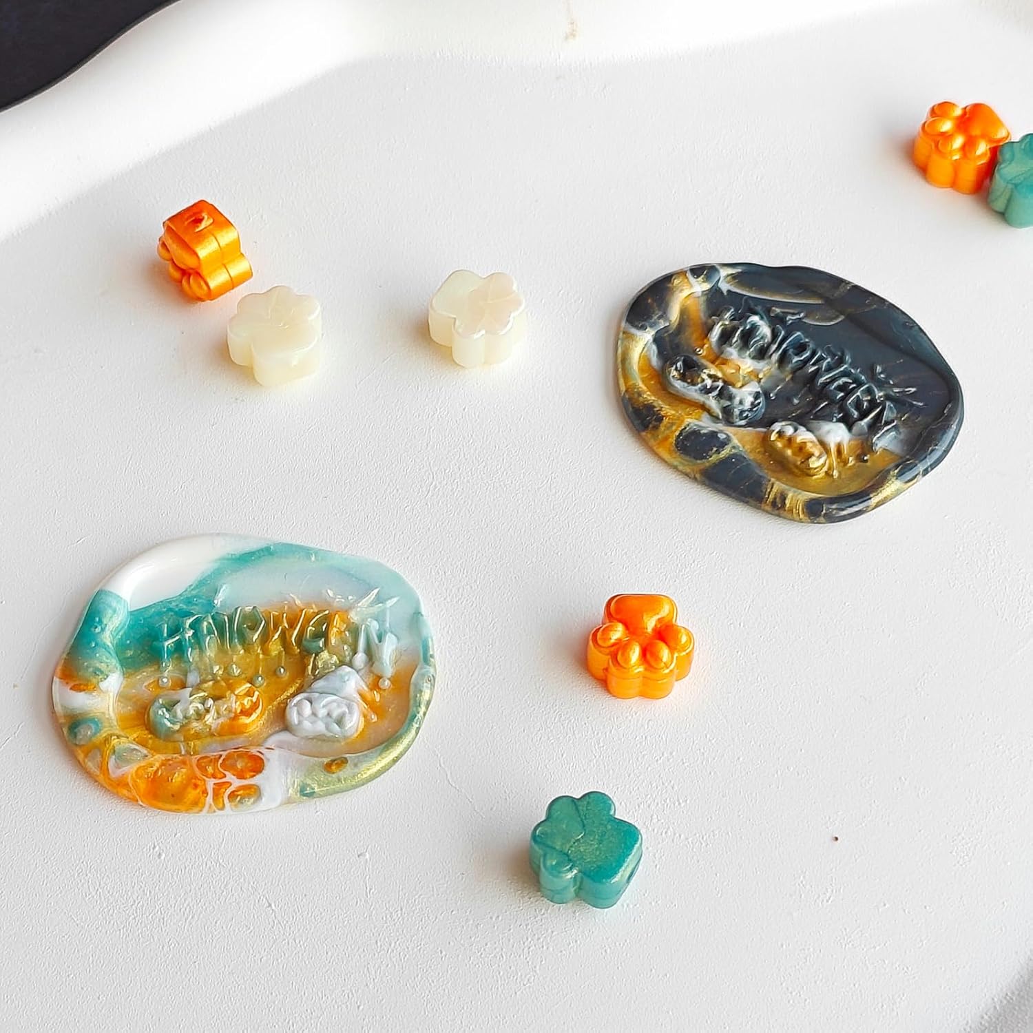 Kit de sellos de cera para noche de Halloween, sellado en relieve 3D para sellado de invitación de carta de boda
