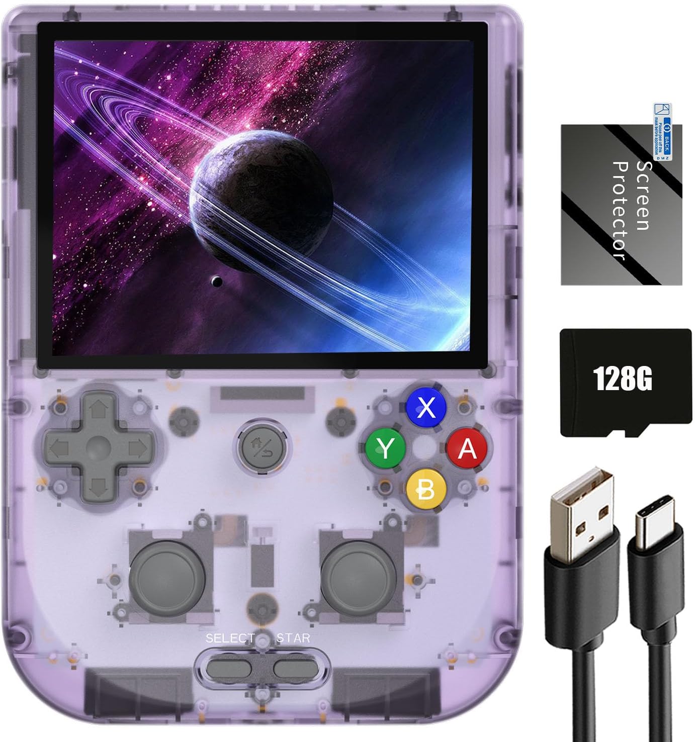 RG405V – Juego de mano retro, Android 12 integrado 128G TF tarjeta 3172 juegos, pantalla táctil IPS de 4 pulgadas con extremo frontal de juego,