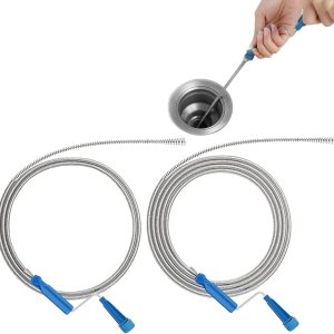 1 desbloqueador de drenaje flexible de 53 pulgadas, 1 herramienta de desbloqueo de fregadero de 100 pulgadas, limpiador de drenaje de serpiente de 1 desbloqueador de drenaje flexible de 53 pulgadas, 1 herramienta de desbloqueo de fregadero de 100 pulgadas, limpiador de drenaje de serpiente de