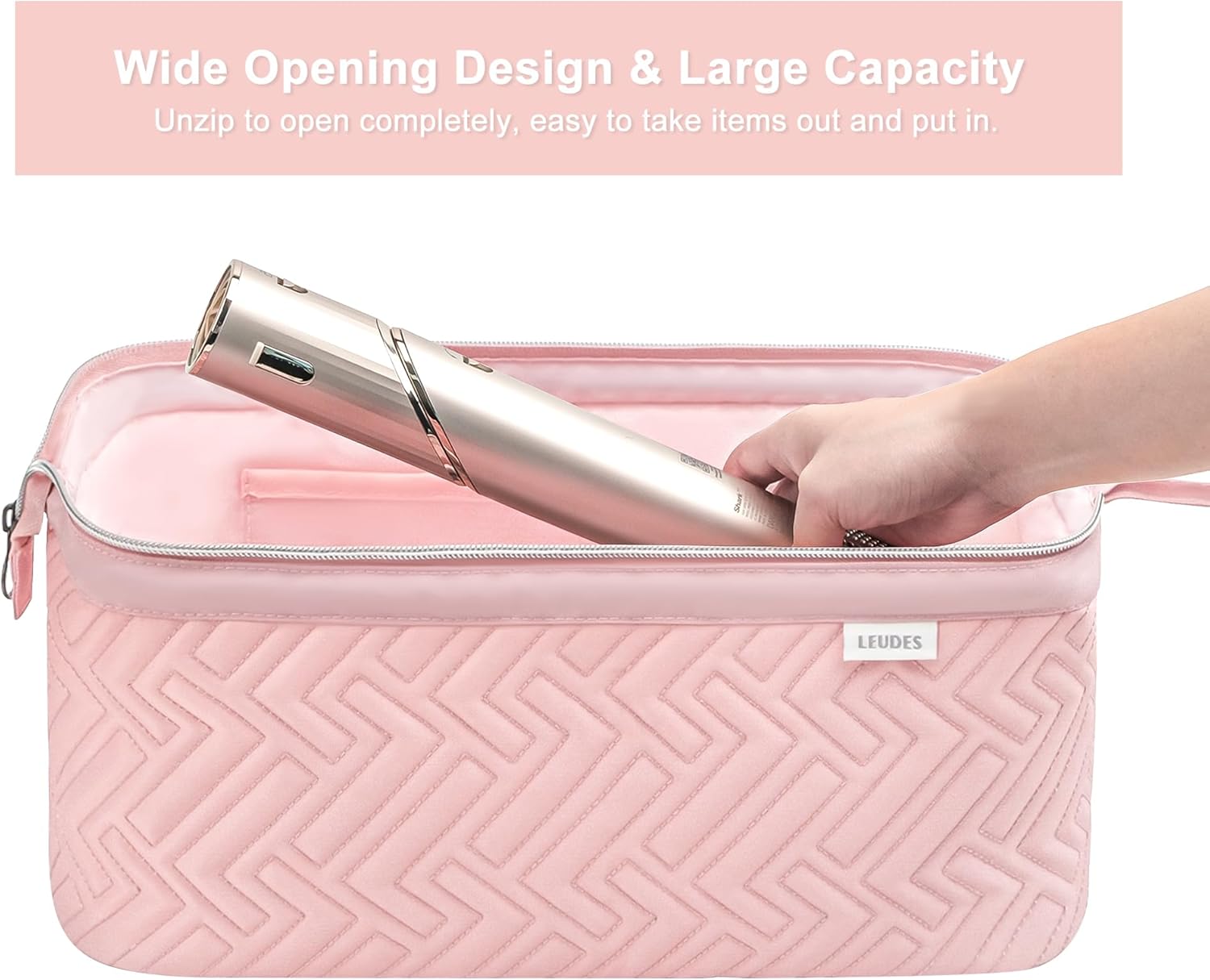 Leudes Bolsa de viaje para herramientas para el cabello, estuche de transporte portátil de tiburón Flexstyle, estuche para secadora de cabello de