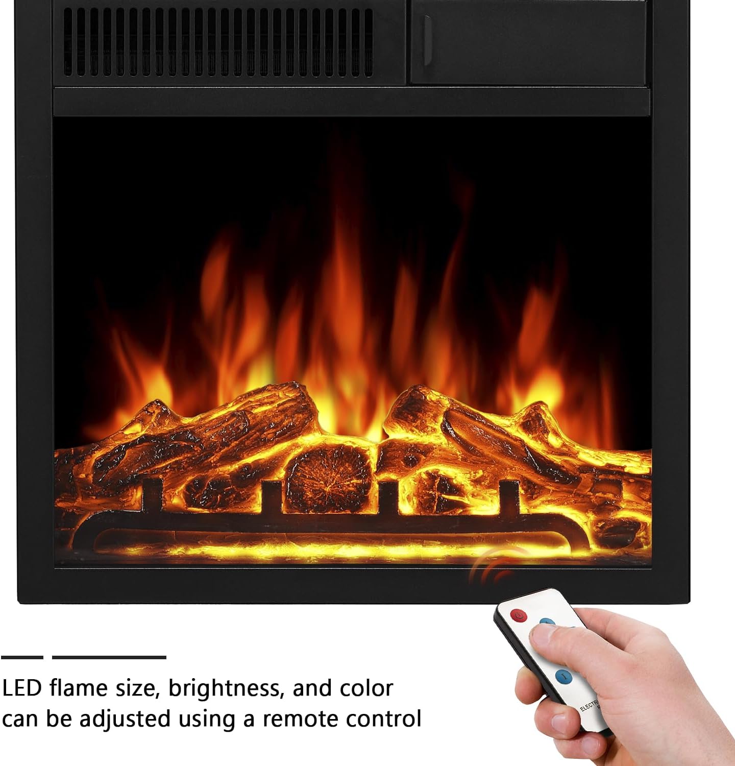 R.W.FLAME Soporte de TV con chimenea para TV de 50 pulgadas, moderno centro de entretenimiento con chimenea eléctrica de 20 pulgadas, consola de TV
