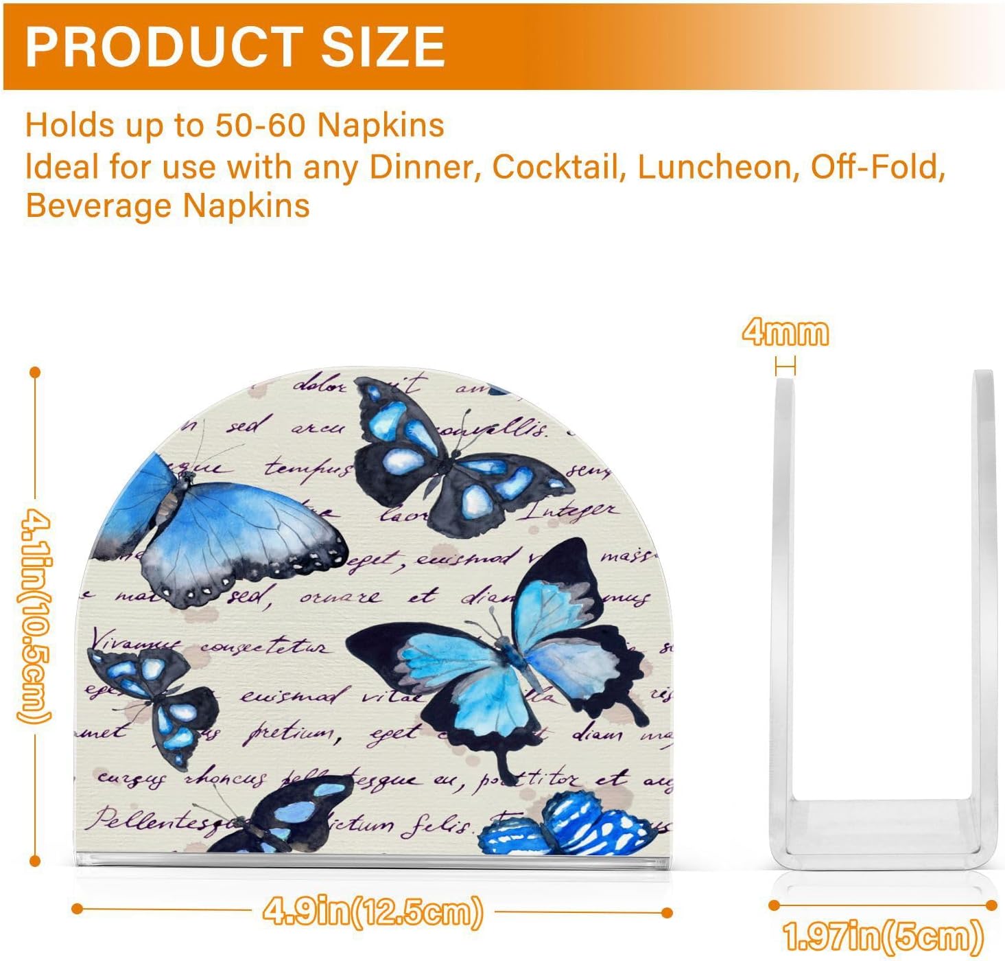 Servilletero de mariposa para mesa, acrílico vertical antideslizante, dispensador de papel de seda independiente para cocina, restaurante, hogar,