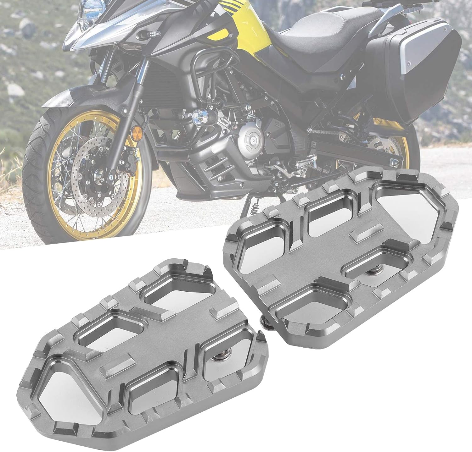Reposapiés ancho para motocicleta, pedales de aleación de aluminio CNC, aptos para DL650 DL1000 VSTROM 650XT1000XT Pedal de descanso para accesorios