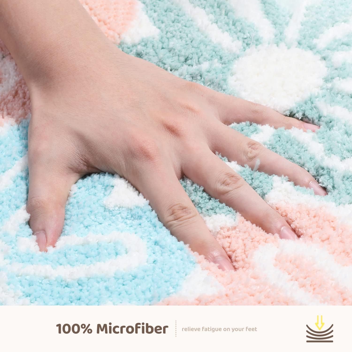 Molesun Tapete de baño floral, tapete de baño antideslizante y suave de microfibra, bonito tapete de baño para niños, absorbente de agua, grueso,