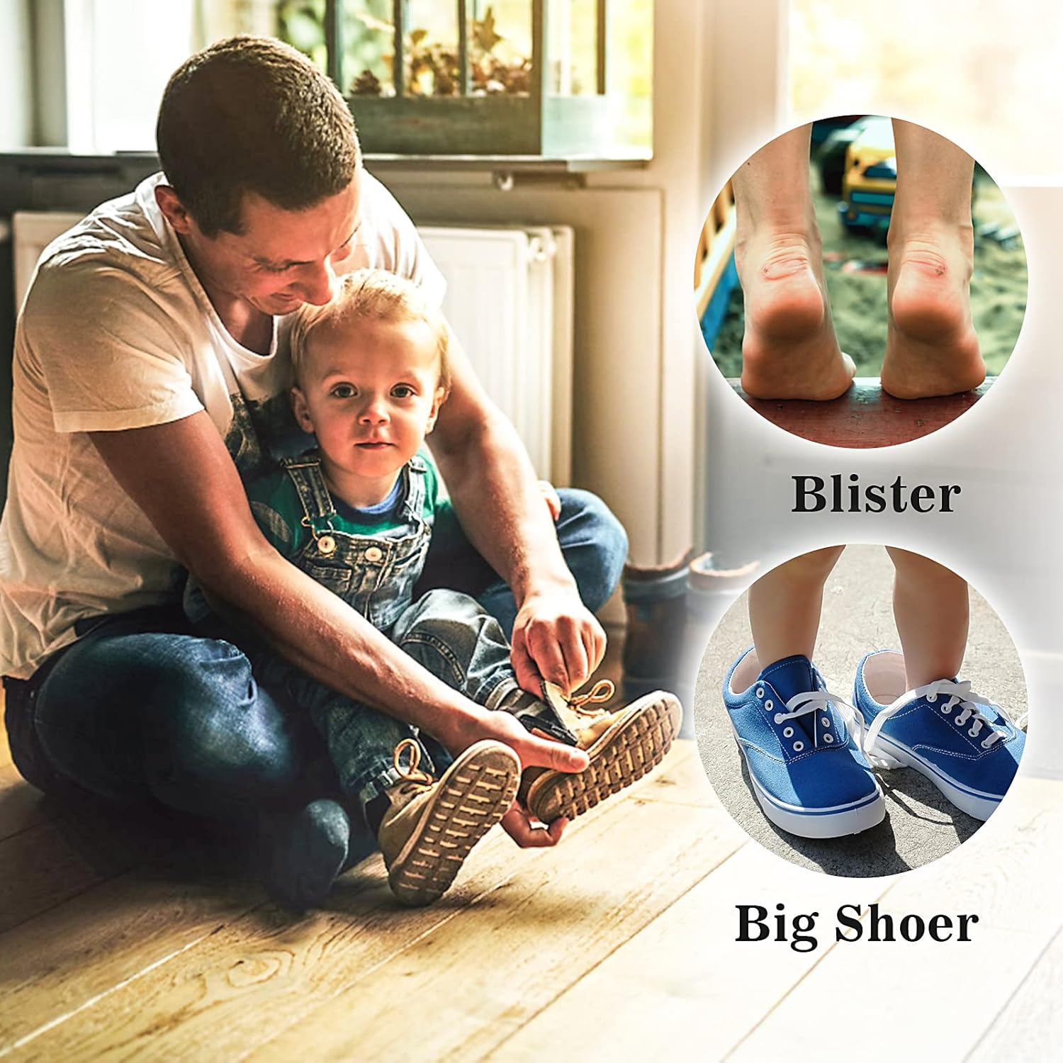 Agarre de talón autoadhesivo para niños, añade volumen a inserciones de zapatos demasiado grandes, evita que la piel se frote y se ampolla en el