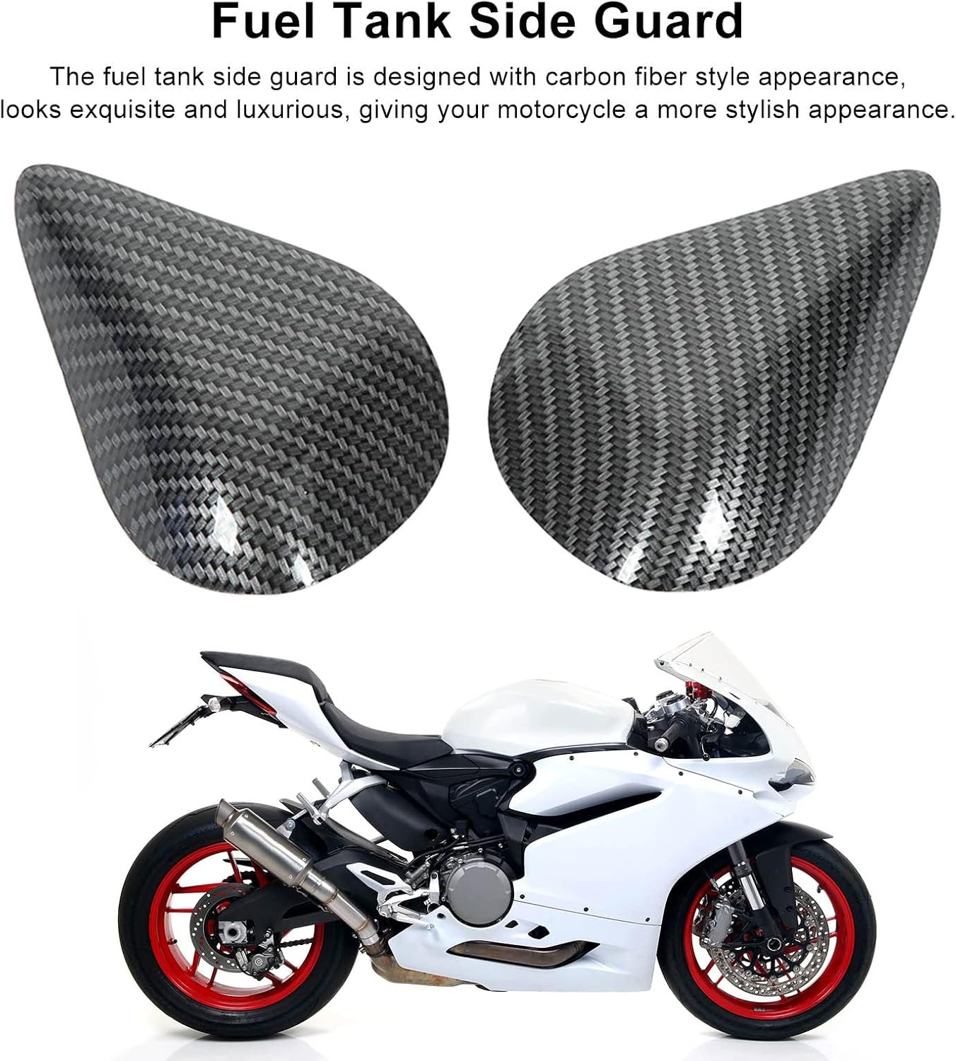 Aramox 2 unids motocicleta tanque de combustible protector lateral de fibra de carbono estilo reemplazo para DUCATI Panigale 899 959 1199 1299