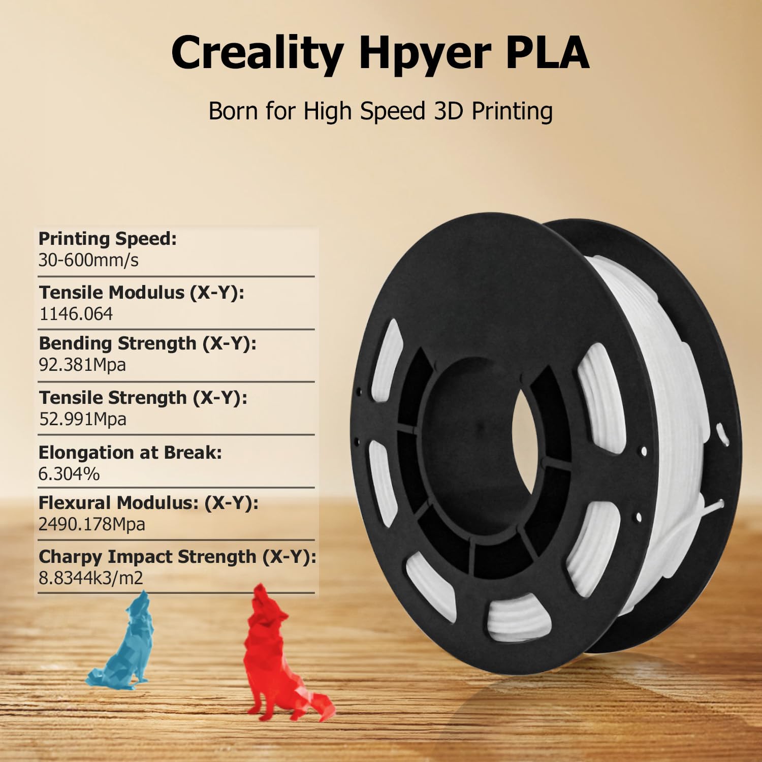 Filamento oficial Creality de alta velocidad para impresora 3D de 0.069 in, 7.05 oz, alto flujo para impresión rápida de 23.622 ins, 7.05 oz de