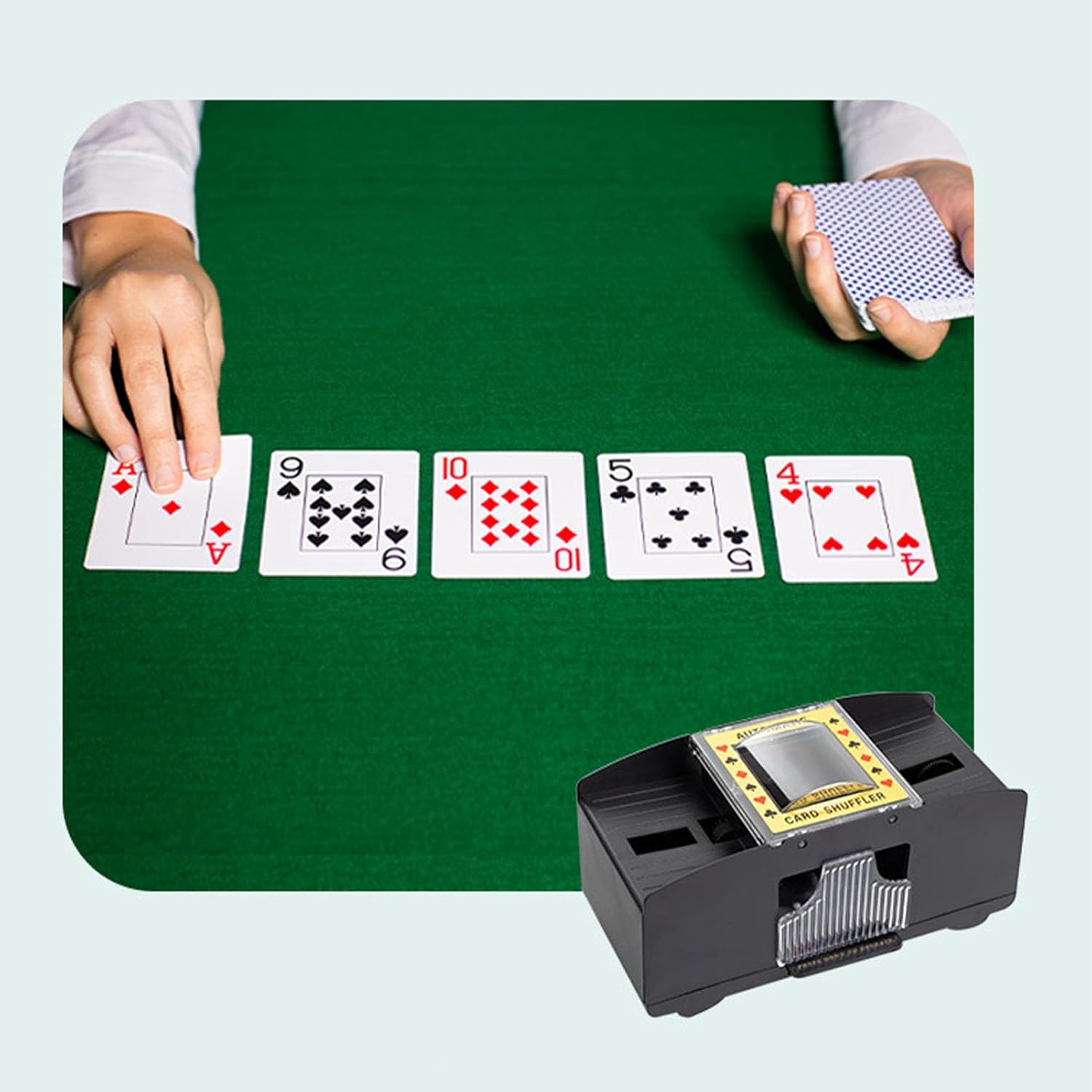 Barajador automático de tarjetas, funciona con pilas, fácil operación, plástico duradero, baraja 2 barajas, para póker, Texas Poker, Blackjack,