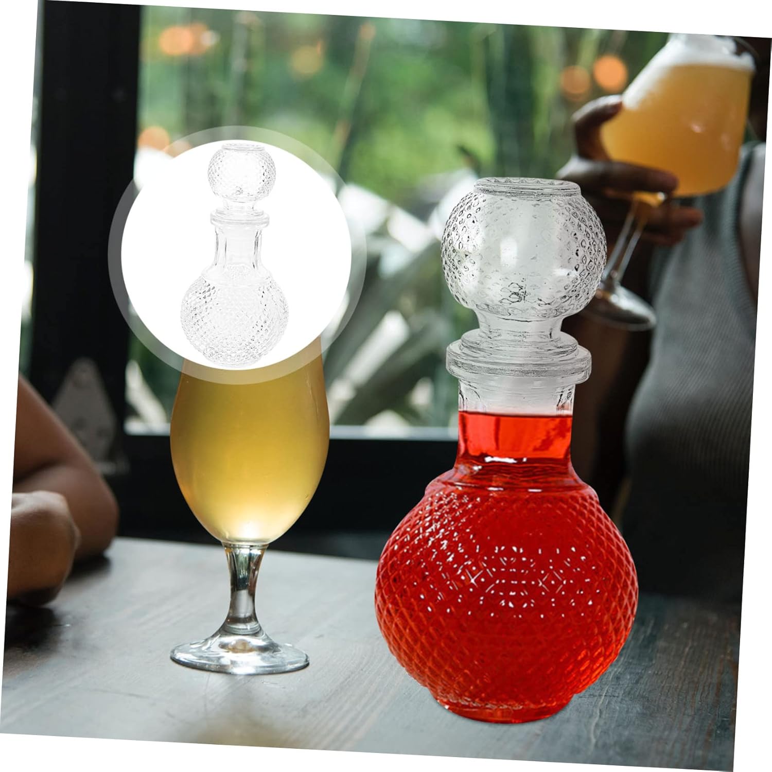 5pcs botella de vino de vidrio decantadores de whisky viejo decantador bourbon botellas de vino jarabe botellas de vidrio dispensador hermético