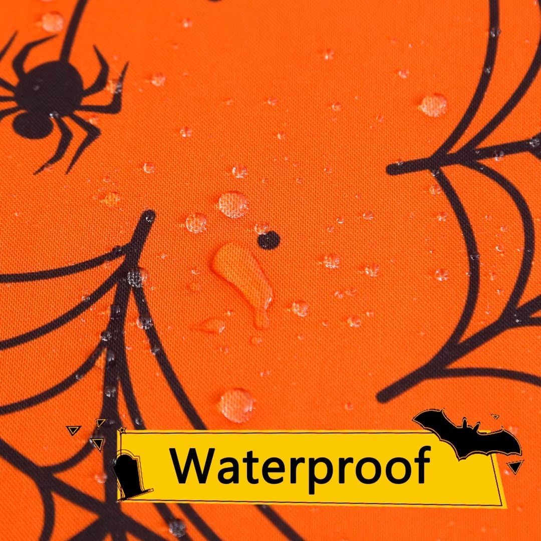Mantel rectangular de Halloween, 60 x 102 pulgadas, impermeable, tela de araña, mantel lavable para decoración de fiestas, pícnic, cenas