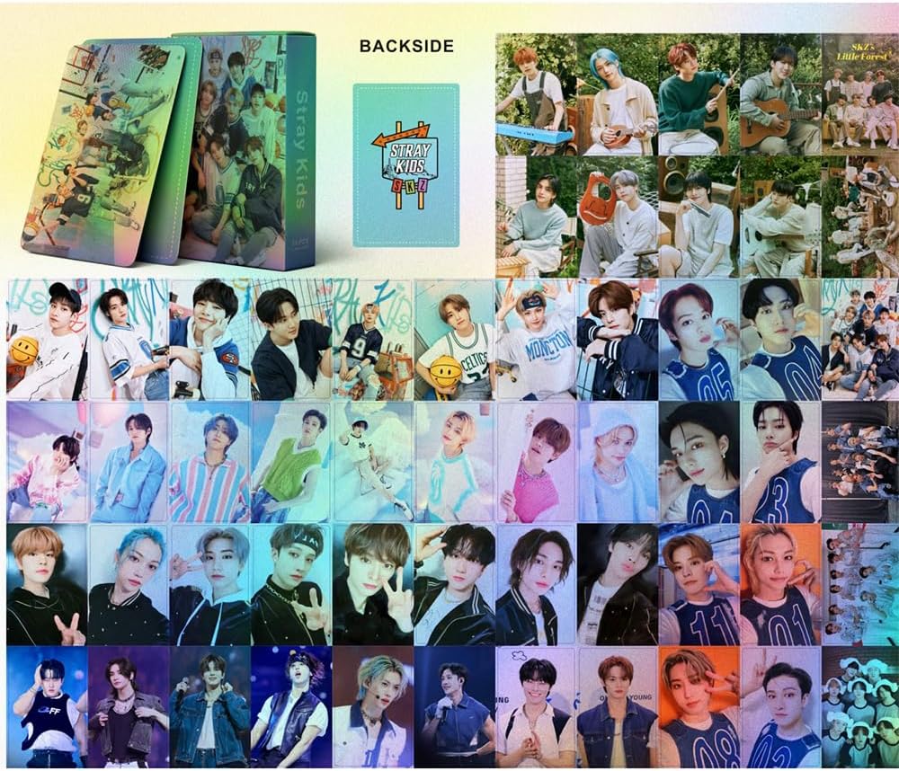 Stray Kids – Tarjetas de fotos láser, 55 unidades, 2023 para niños callejeros NACIFIC, juego de tarjetas láser Lomo Kpop, regalo para fanáticos que