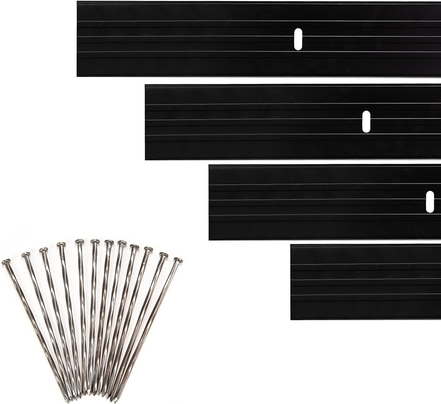 Dreamscape YardEdge – Bordes de aluminio para paisaje, 12 tiras, 6 pies cada una (72 pies en total), pintura Duraflex negra, borde de paisajismo de